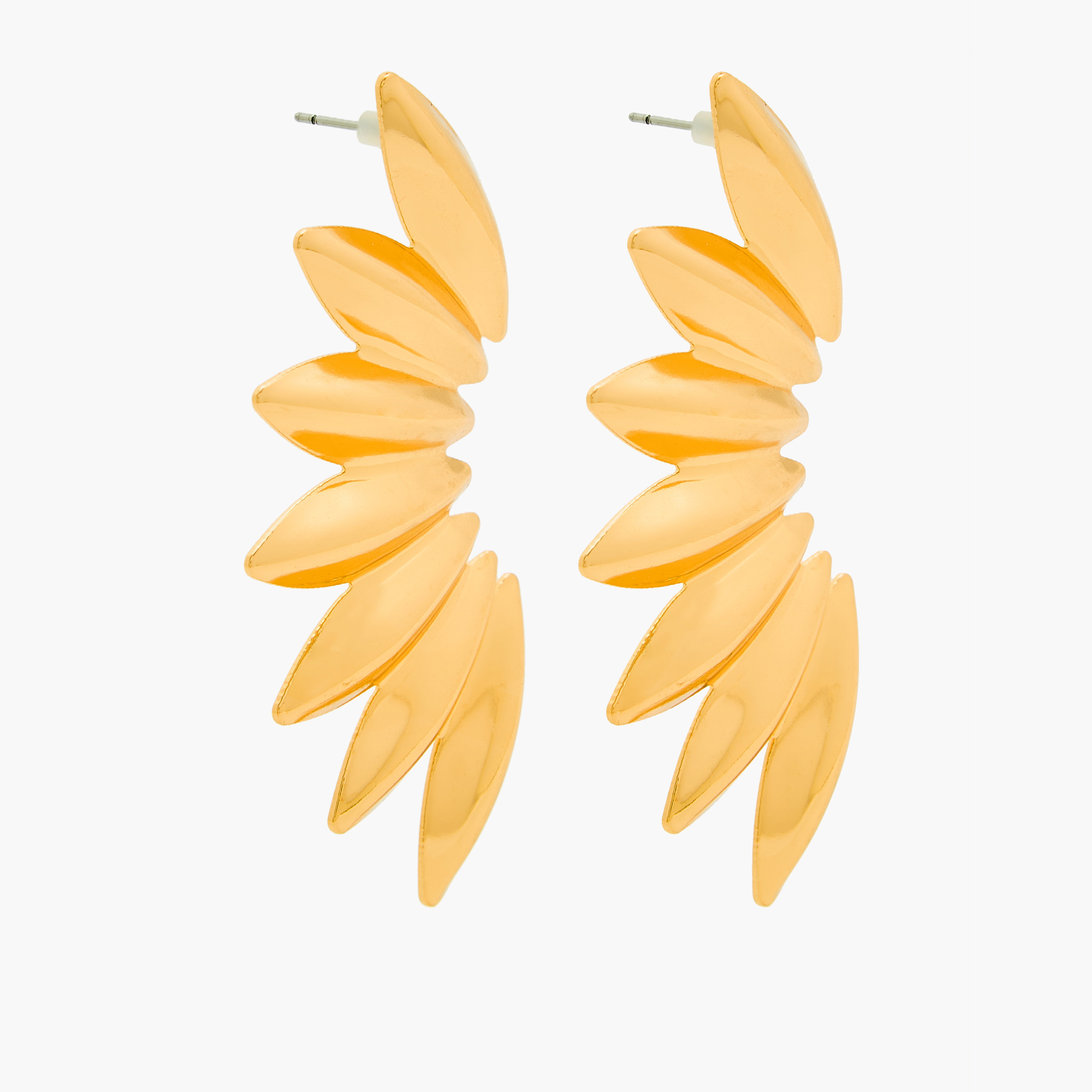 Gold Tone Earrings with Pushback Closure-women-watchesandjewellery-jewellery-earrings-image-2