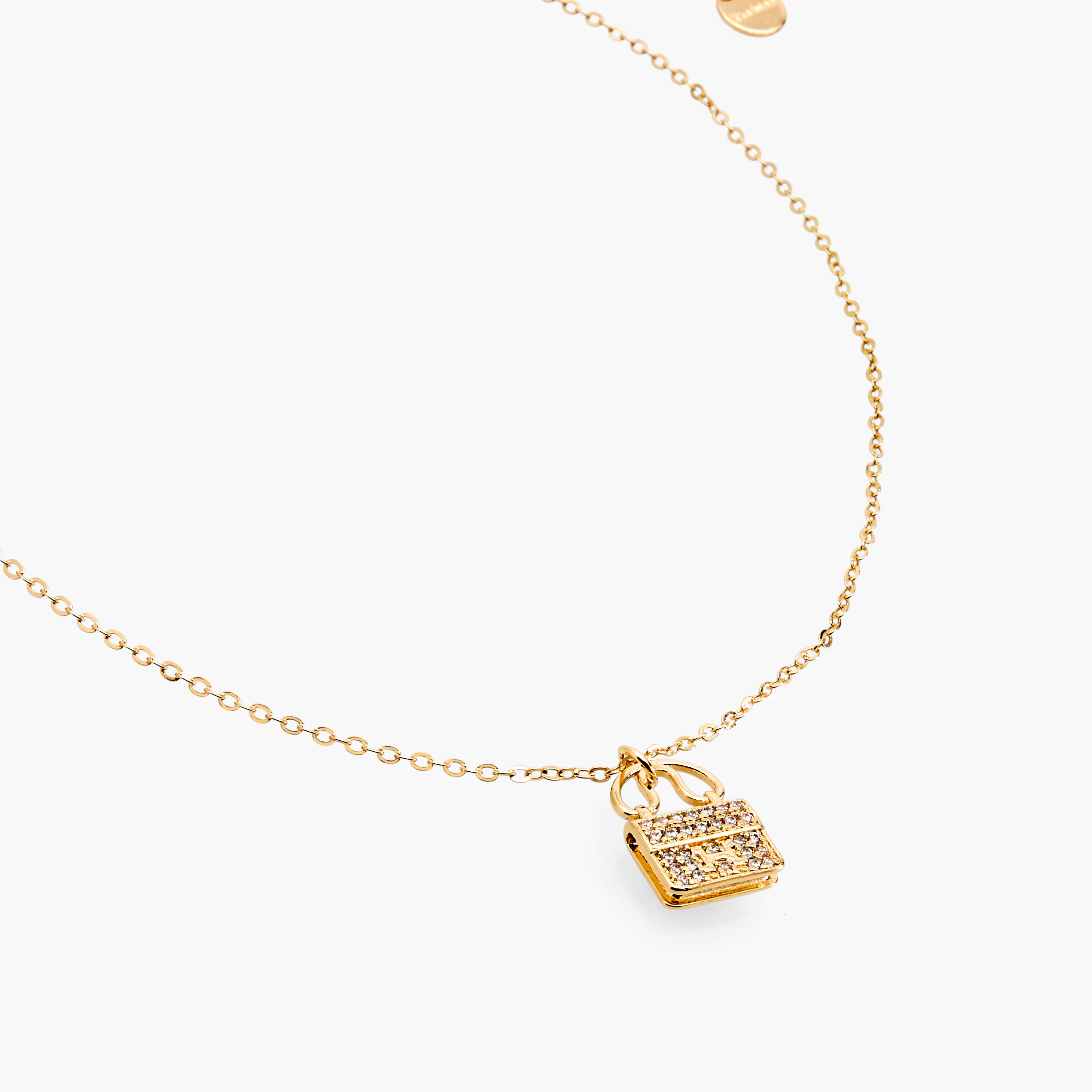 عقد بلون ذهبي بدلاية ومشبك إغلاق-women-watchesandjewellery-jewellery-necklacesandpendants-image-2