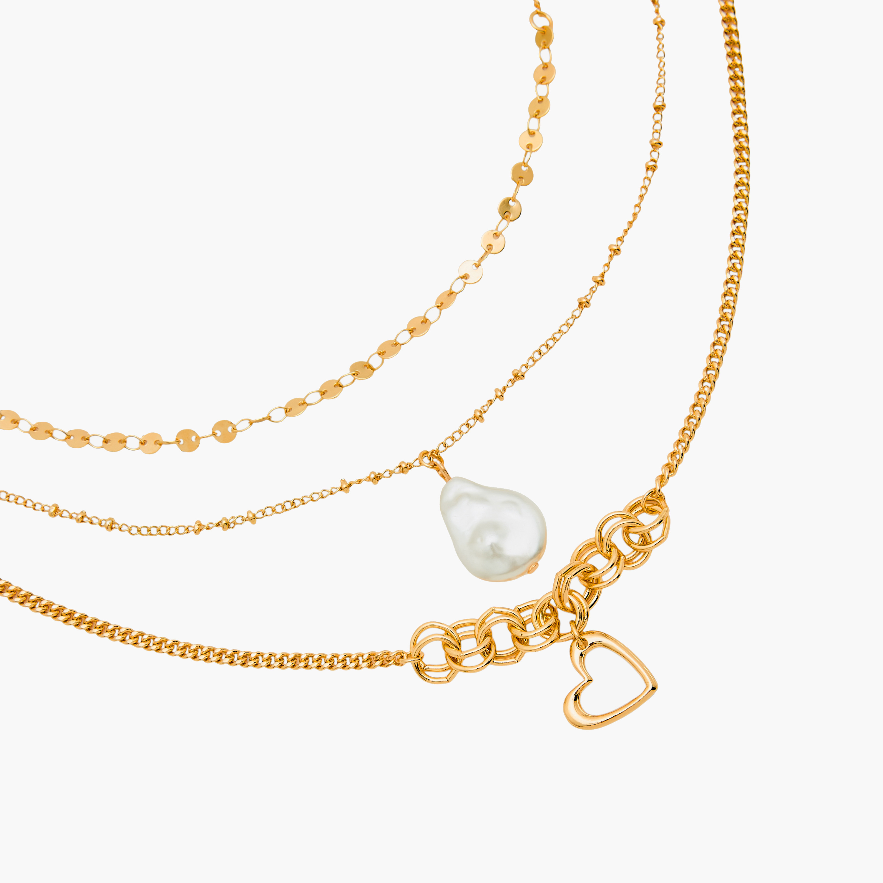عقد باللون الذهبي ومشبك إغلاق - طقم من 3 قطع-women-watchesandjewellery-jewellery-necklacesandpendants-image-6