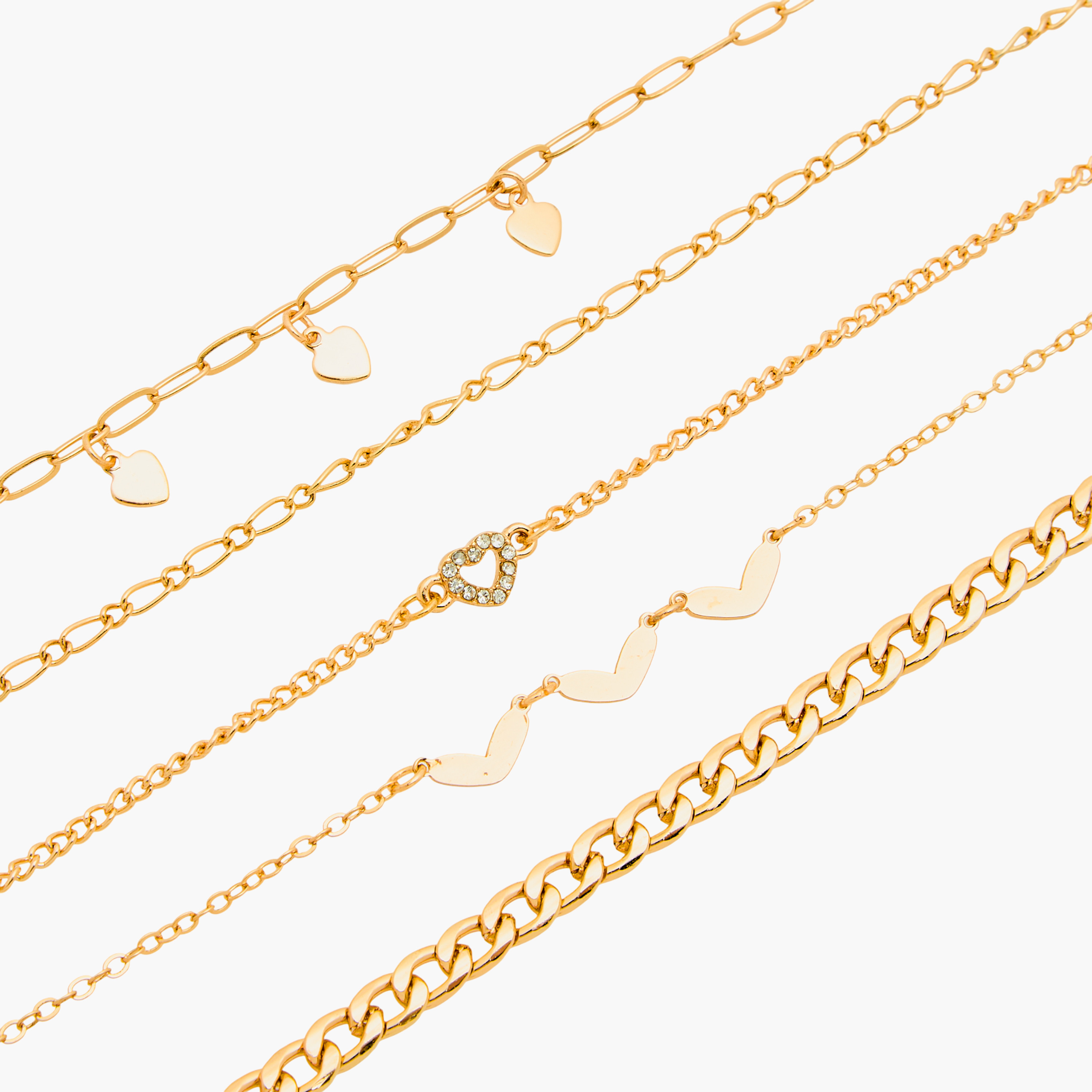 Pack of 6 - Gold Plated Chain Bracelet-women-watchesandjewellery-jewellery-banglesandbracelets-image-13