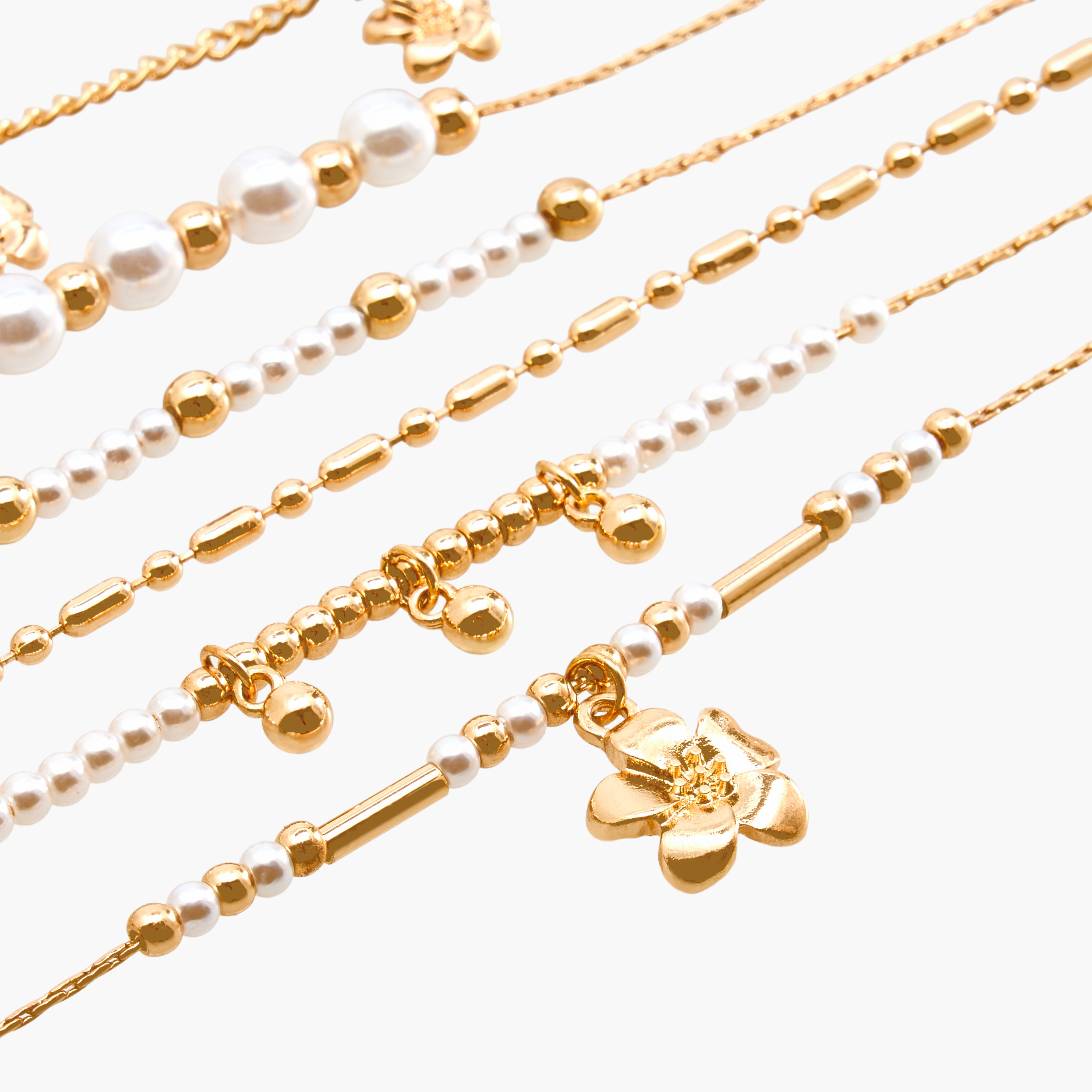 Pack of 6 - Gold Plated Embellished Chain Bracelet-women-watchesandjewellery-jewellery-banglesandbracelets-image-16