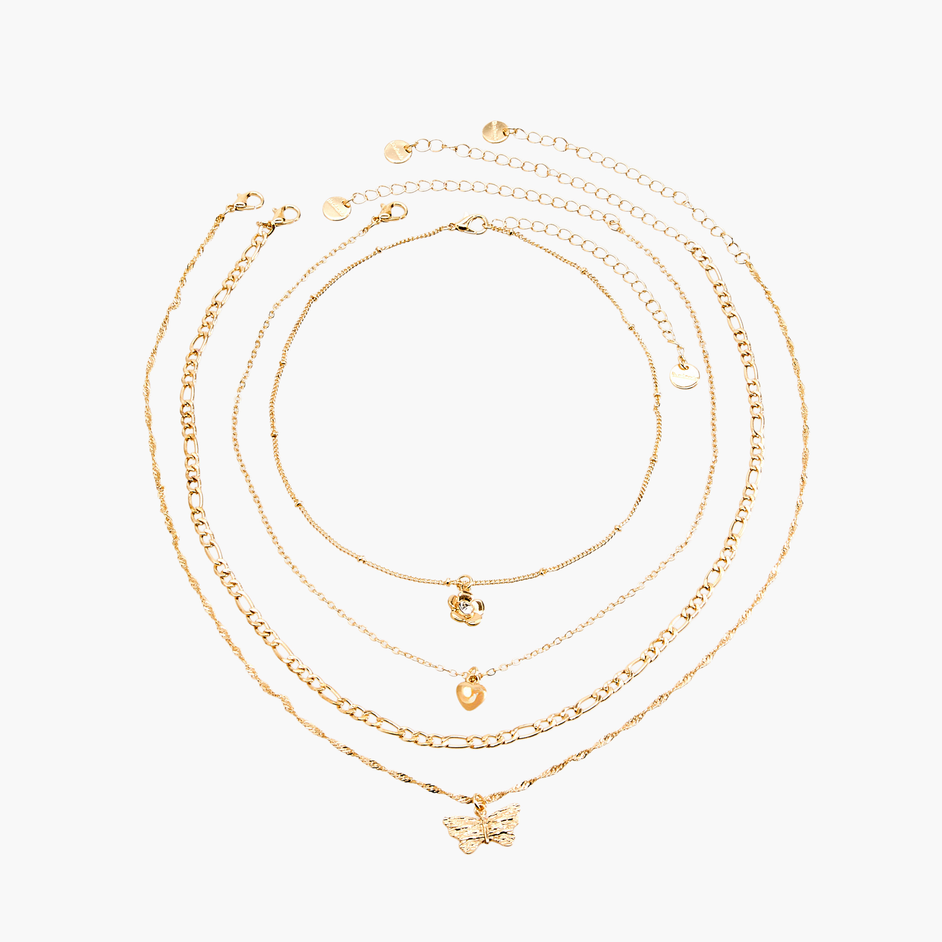 Set of 4 - Gold Tone Necklace with Lobster Clasp Closure-women-watchesandjewellery-jewellery-necklacesandpendants-image-1