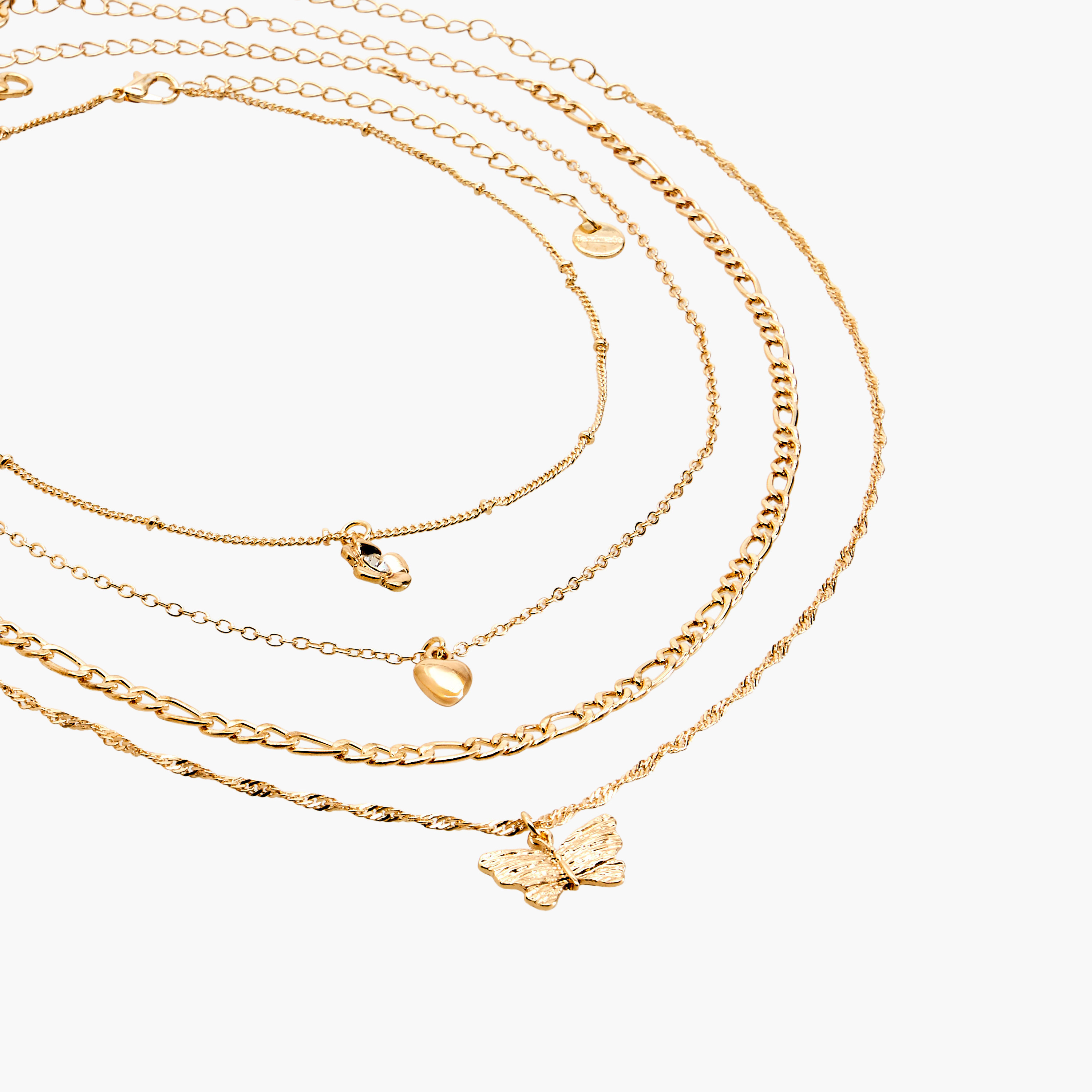 Set of 4 - Gold Tone Necklace with Lobster Clasp Closure-women-watchesandjewellery-jewellery-necklacesandpendants-image-6
