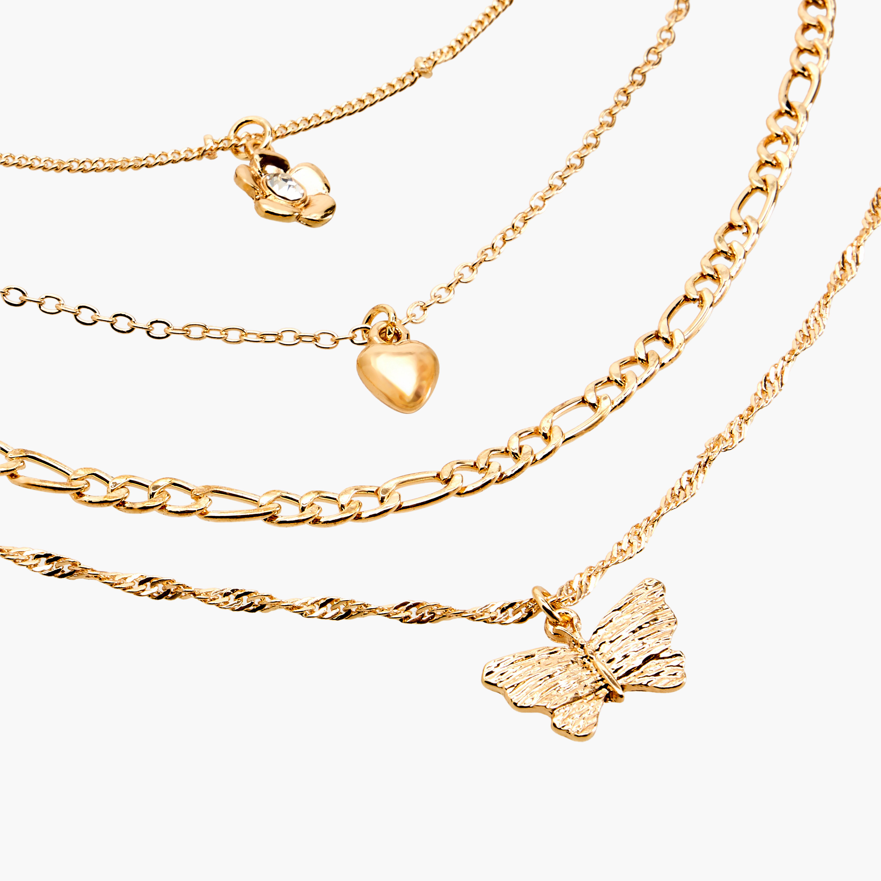 Set of 4 - Gold Tone Necklace with Lobster Clasp Closure-women-watchesandjewellery-jewellery-necklacesandpendants-image-7
