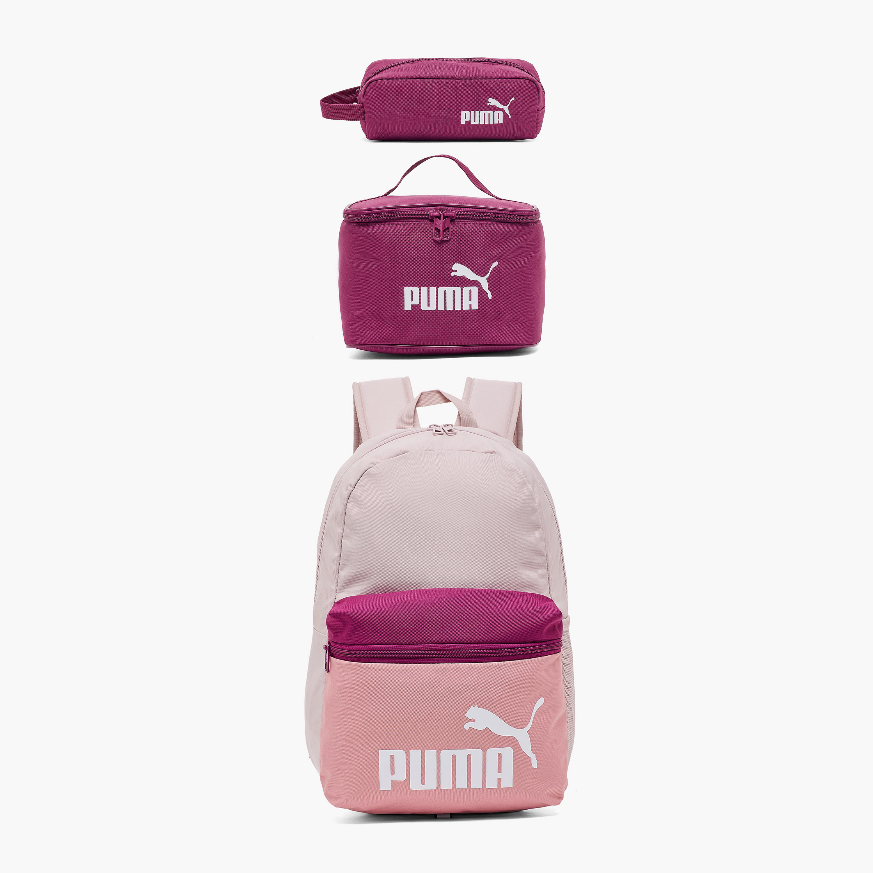 PUMA Logo Print Backpack for Girls 5-13 Years with Lunch Bag and Pouch-school-bagsandbackpacks-backpacks-image-1