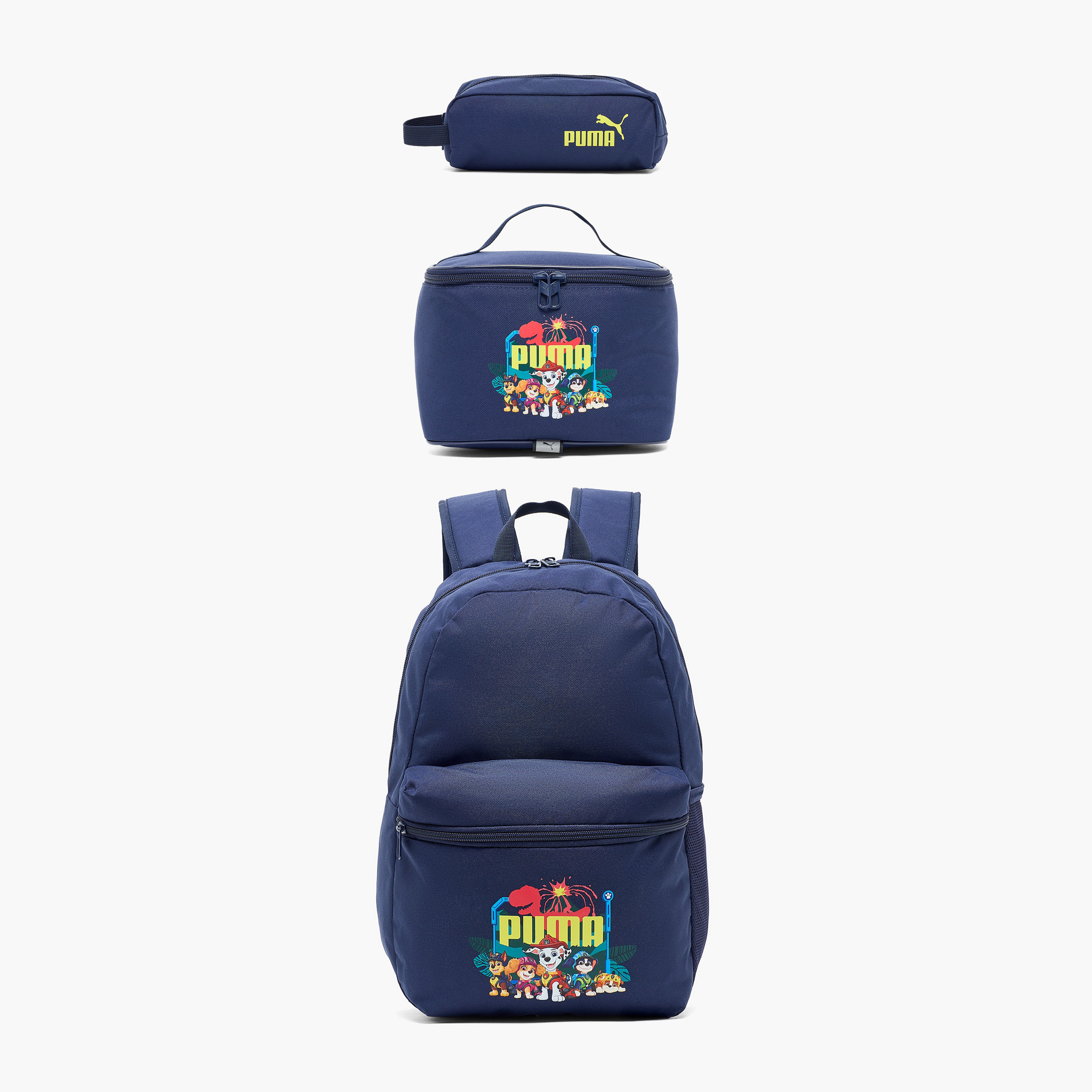 PUMA Logo Print Backpack for Boys 5-13 Years with Lunch Bag and Pouch-school-bagsandbackpacks-backpacks-image-1