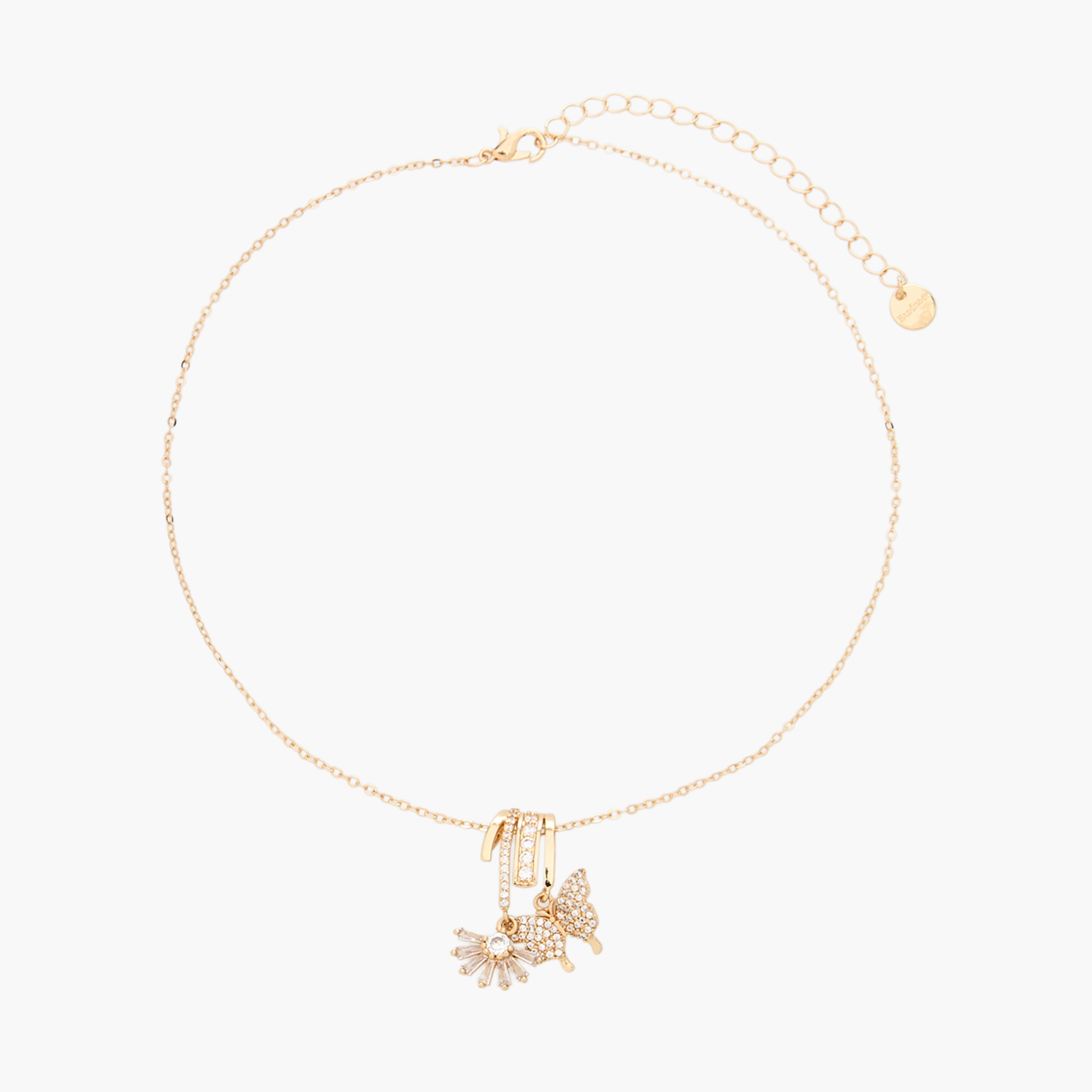 عقد ذهبي اللون بدلاية وتزيينات مكعبات زيركون-women-watchesandjewellery-jewellery-necklacesandpendants-image-1