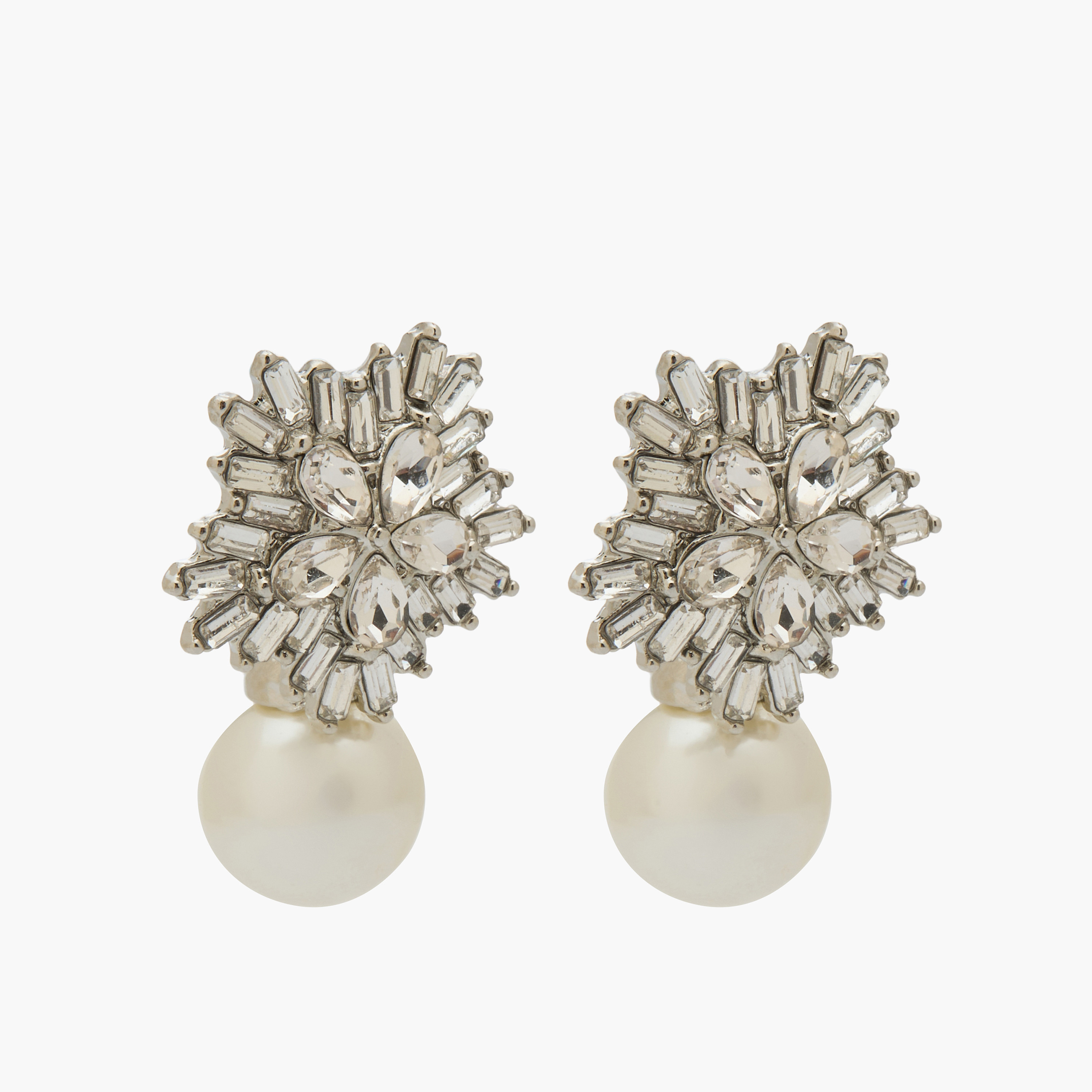 Embellished Pearl Drop Earrings with Pushback Closure-women-watchesandjewellery-jewellery-earrings-image-2
