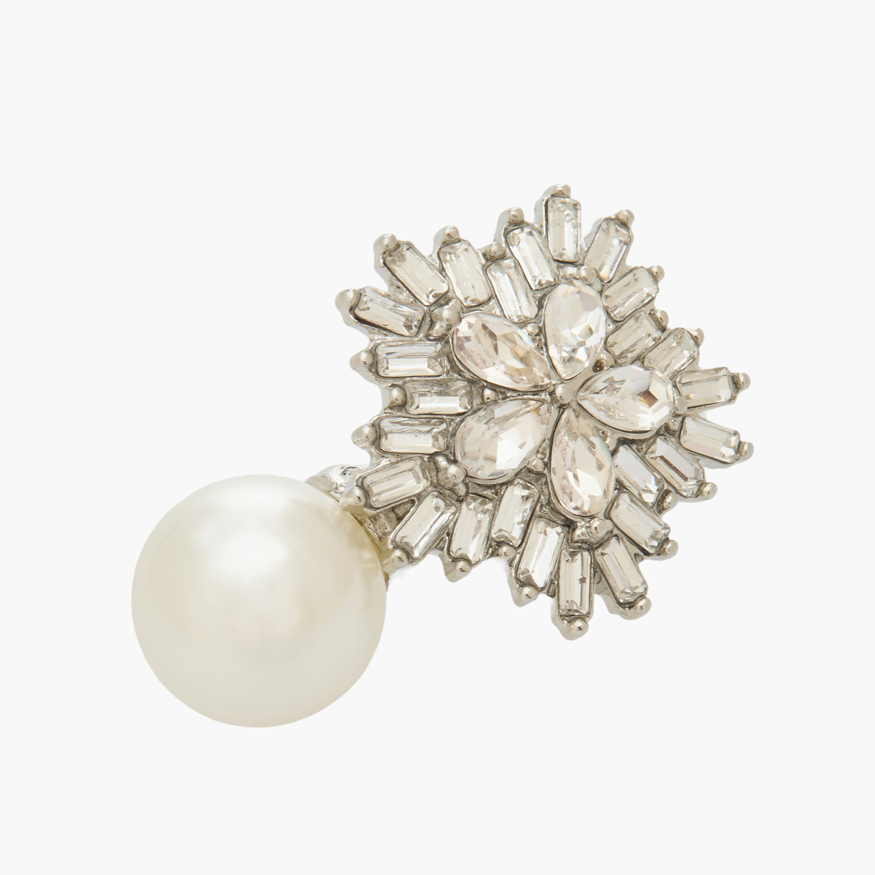 Embellished Pearl Drop Earrings with Pushback Closure-women-watchesandjewellery-jewellery-earrings-image-3