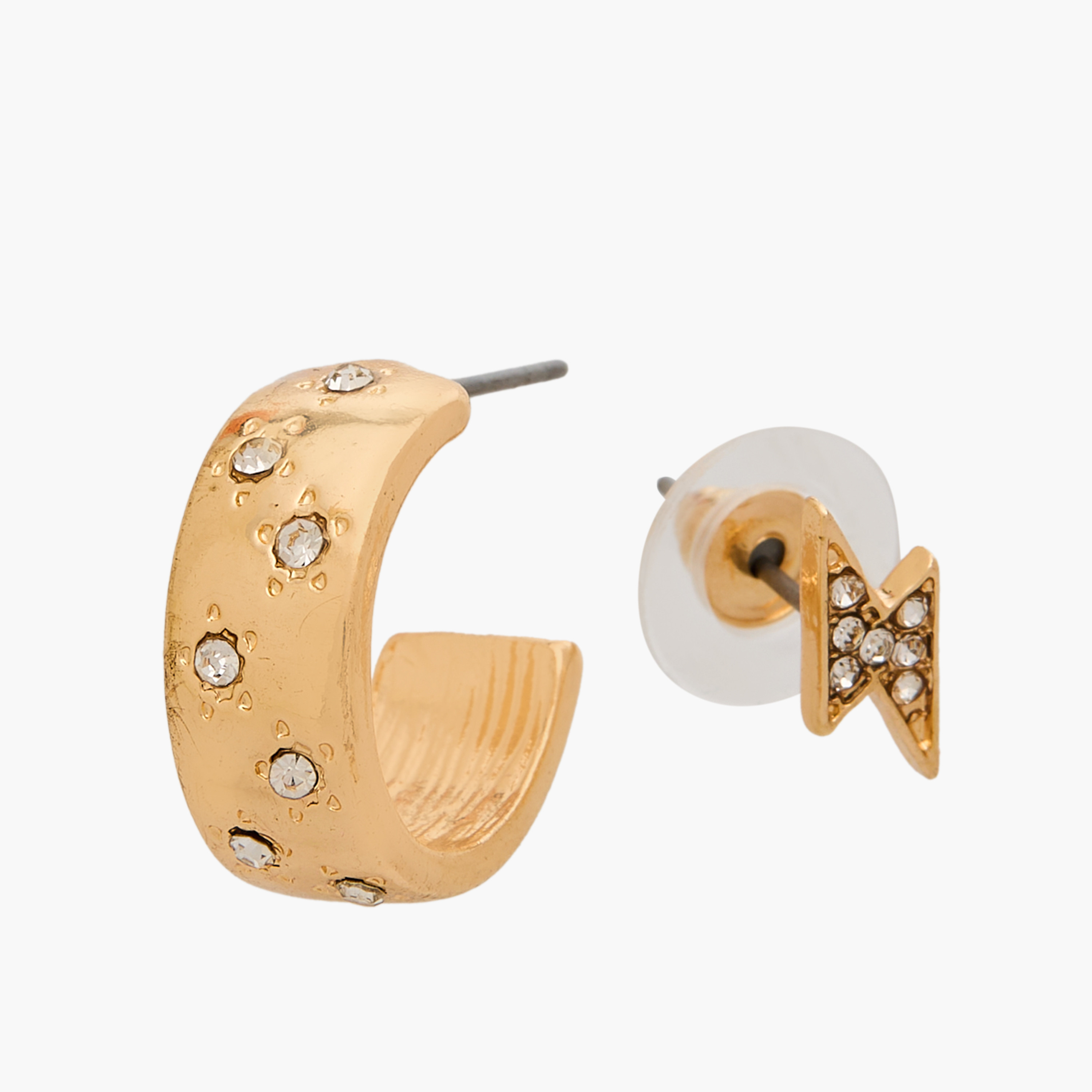 Pack of 9 Gold Tone Assorted Earrings with Pushback Closure-women-watchesandjewellery-jewellery-earrings-image-4