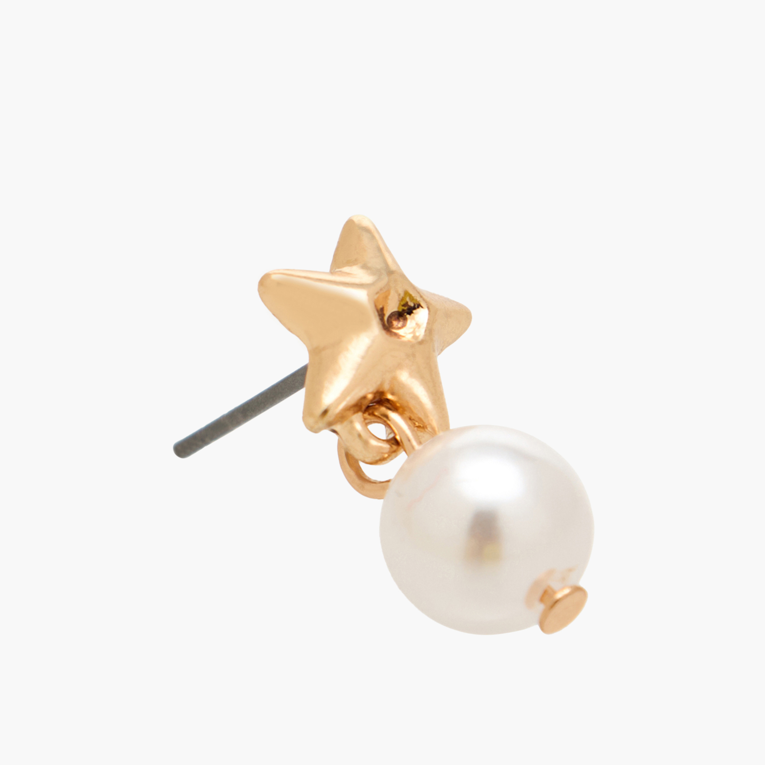 Pack of 3 Gold Tone Embellished Stud Earrings with Pushback Closure-women-watchesandjewellery-jewellery-earrings-image-6
