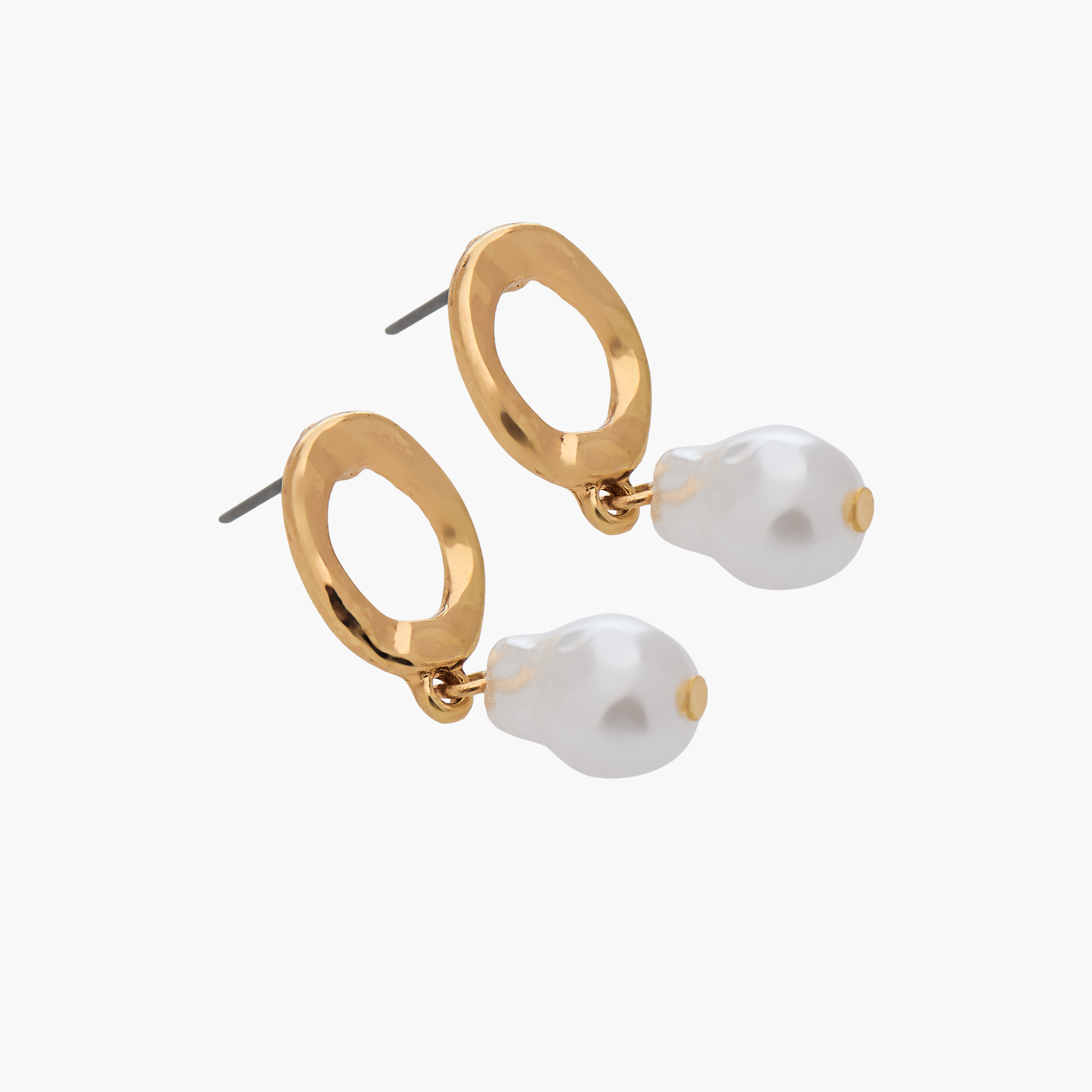 حلقان طوق متنوعة بلون ذهبي بمكبس إغلاق خلفي - 3 قطع-women-watchesandjewellery-jewellery-earrings-image-5