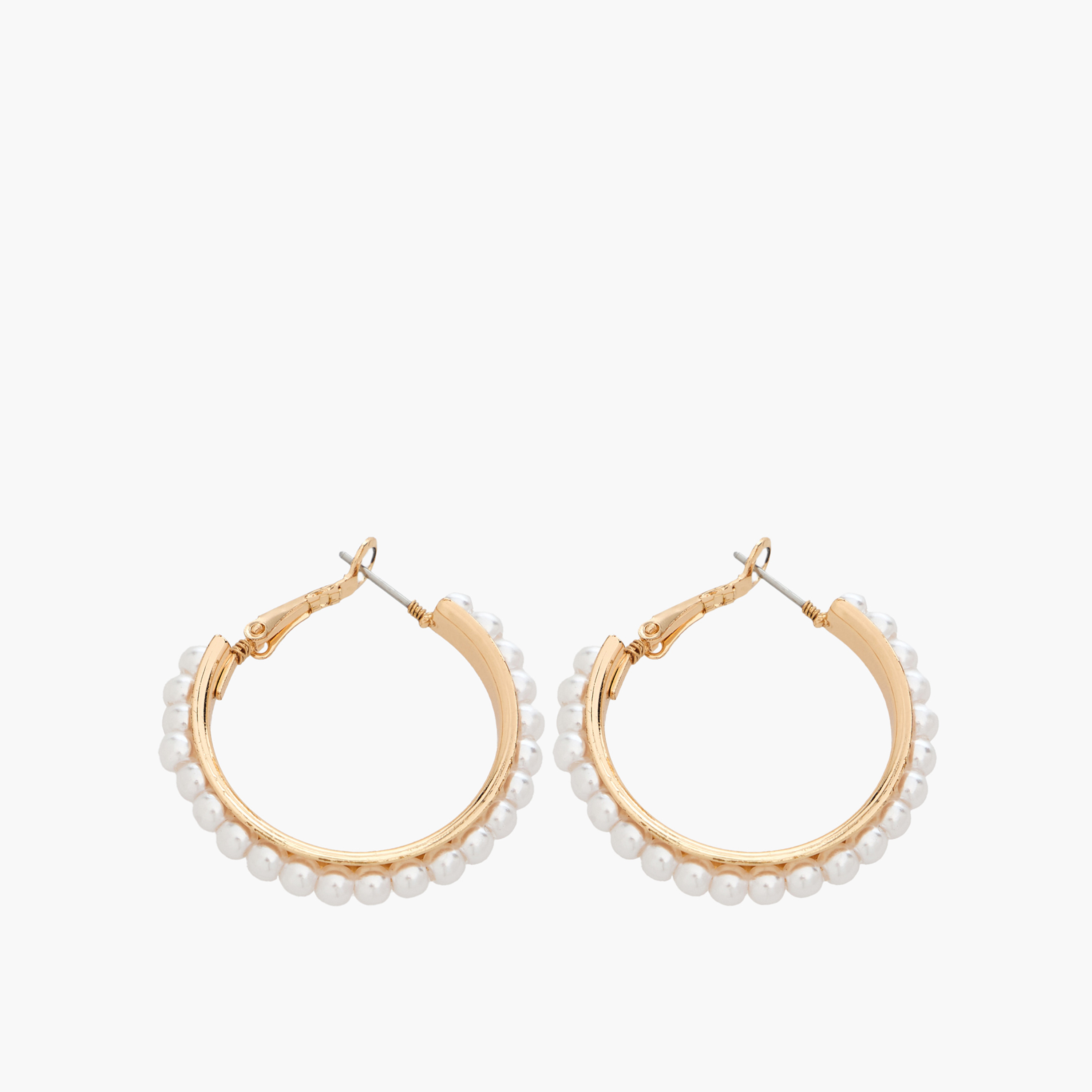 Pack of 3 Gold Tone Assorted Hoop Earrings with Hinged Closure-women-watchesandjewellery-jewellery-earrings-image-3