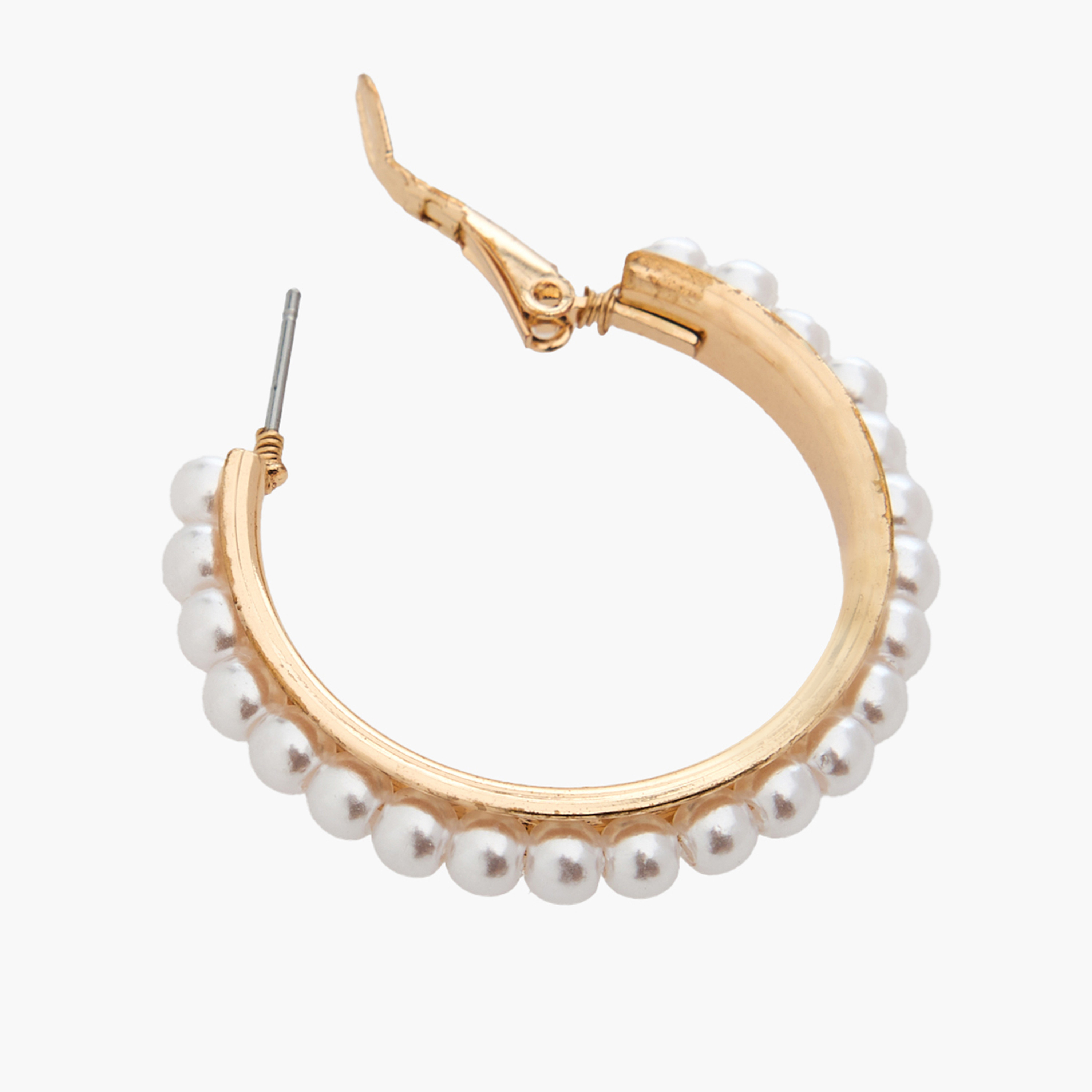 Pack of 3 Gold Tone Assorted Hoop Earrings with Hinged Closure-women-watchesandjewellery-jewellery-earrings-image-8
