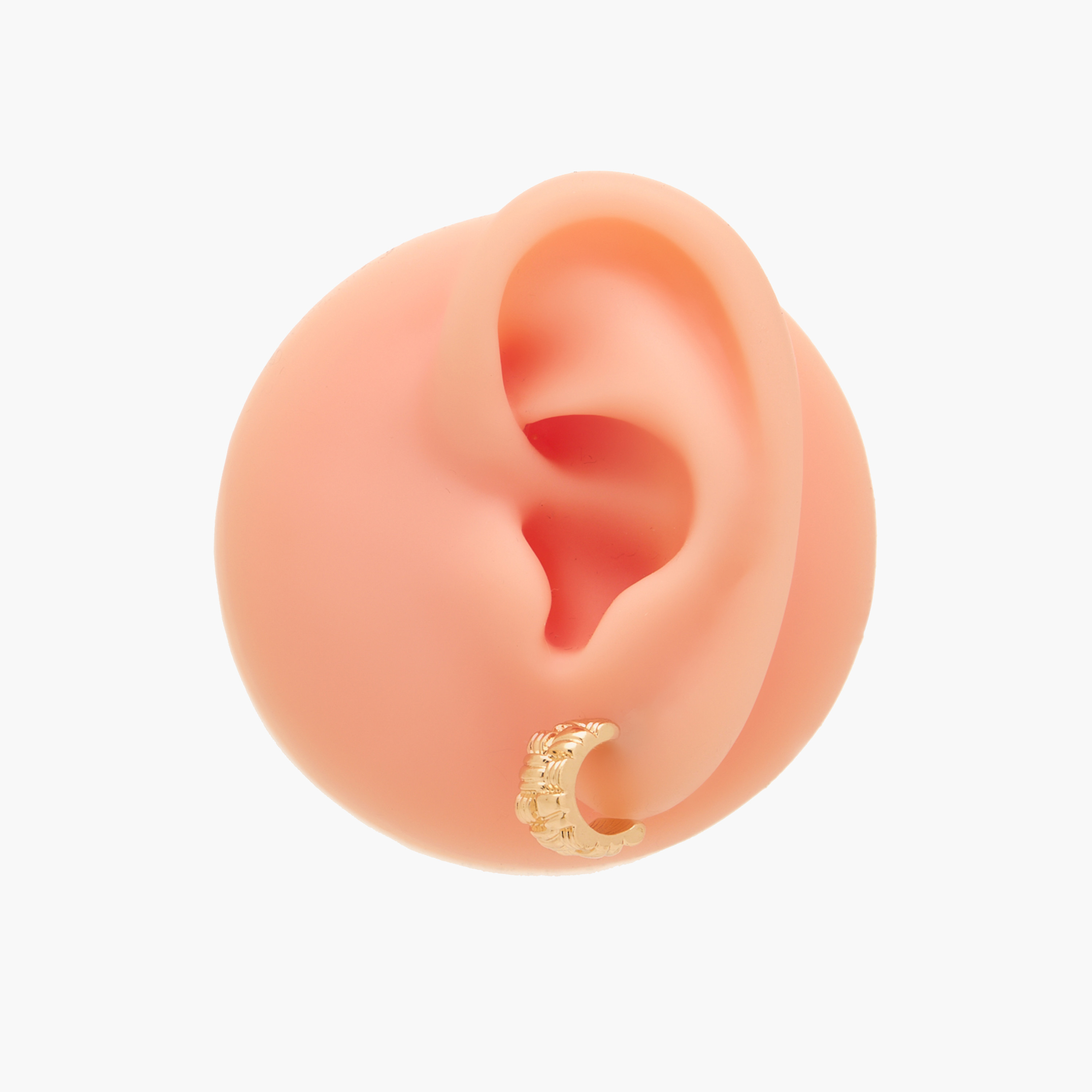 حلقان طوق بارزة الملمس بلون ذهبي ومكبس إغلاق خلفي - 3 قطع-women-watchesandjewellery-jewellery-earrings-image-10