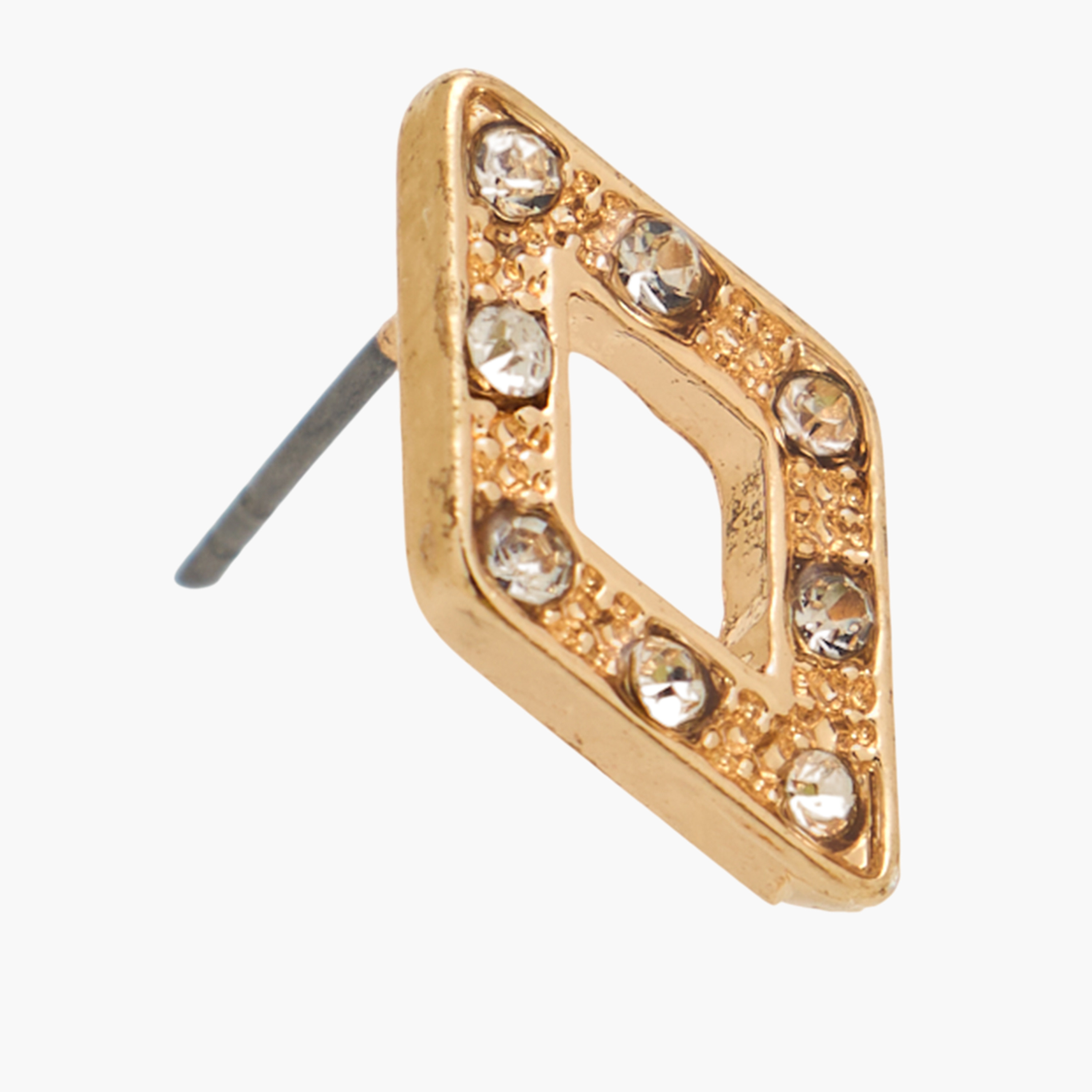 Pack of 3 Gold Tone Embellished Stud Earrings with Pushback Closure-women-watchesandjewellery-jewellery-earrings-image-3