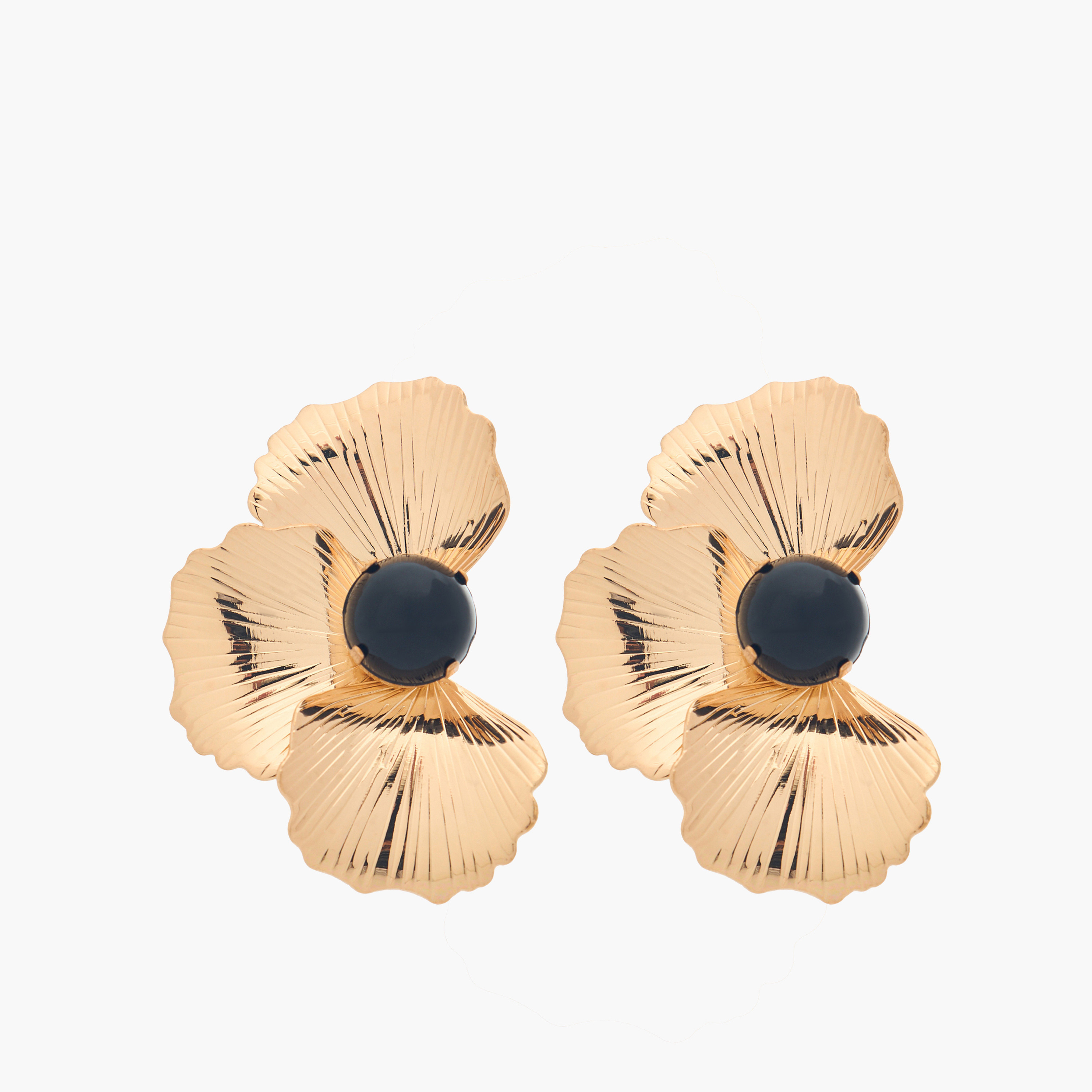 Gold Tone Floral Earrings with Pushback Closure-women-watchesandjewellery-jewellery-earrings-image-1