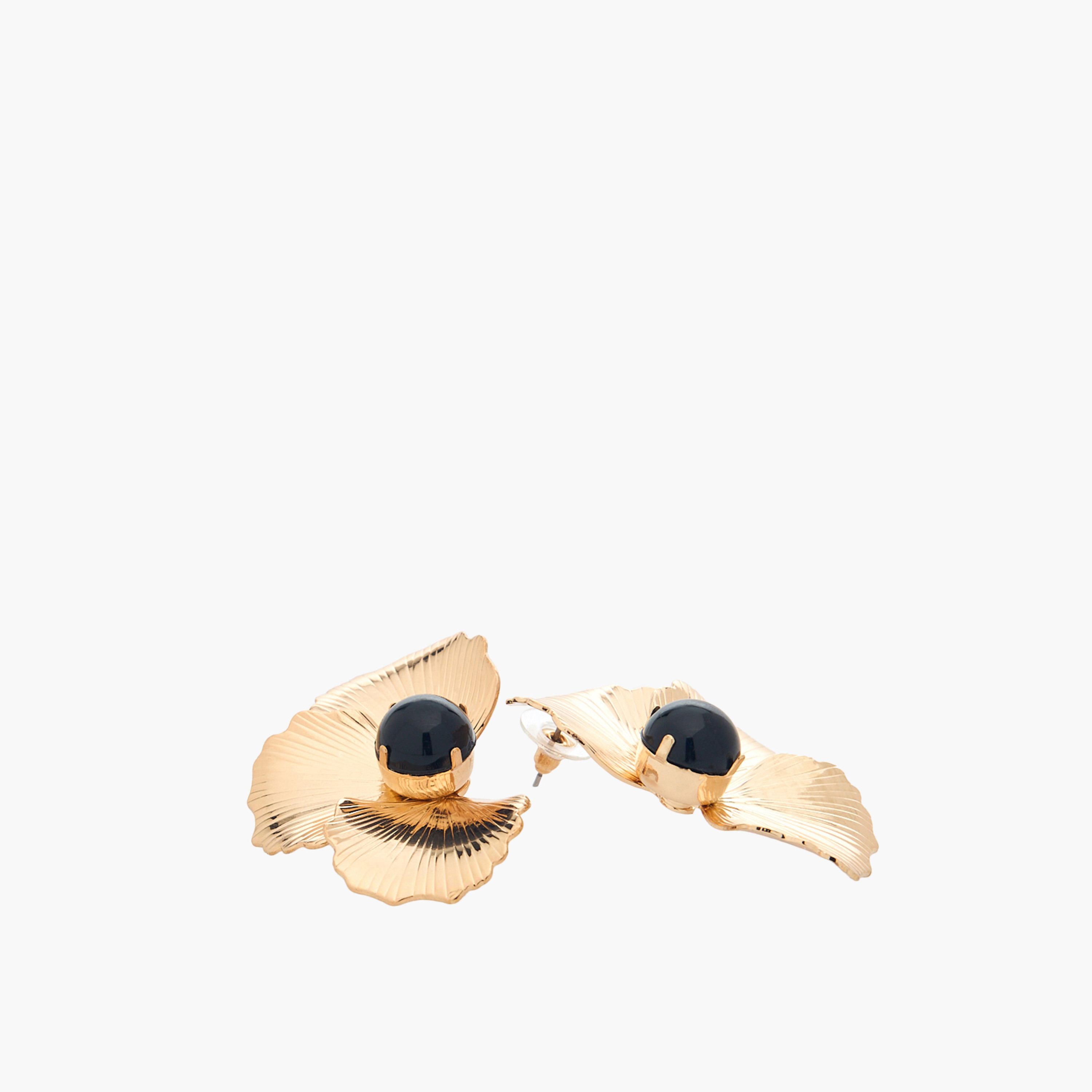 Gold Tone Floral Earrings with Pushback Closure-women-watchesandjewellery-jewellery-earrings-image-4