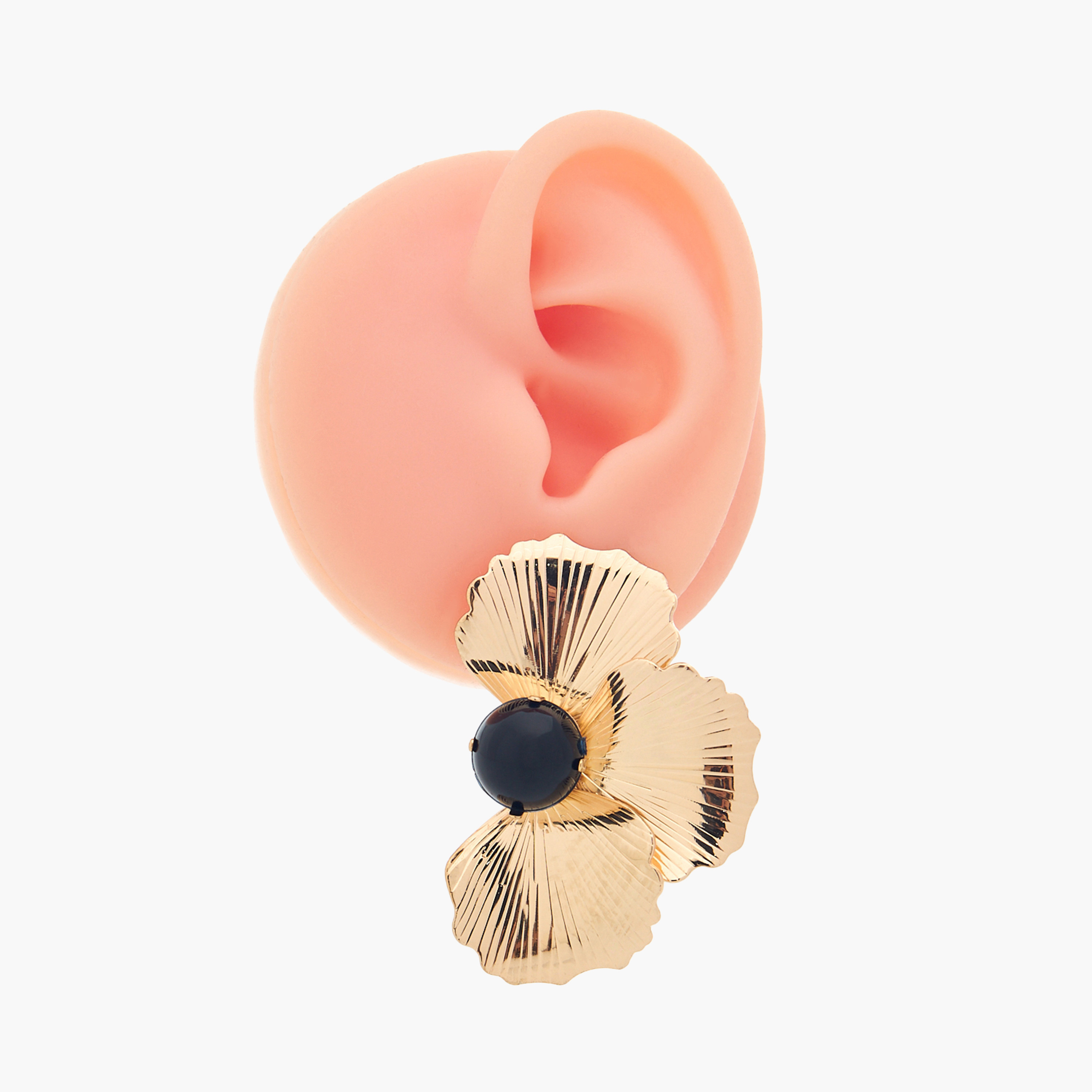 Gold Tone Floral Earrings with Pushback Closure-women-watchesandjewellery-jewellery-earrings-image-5