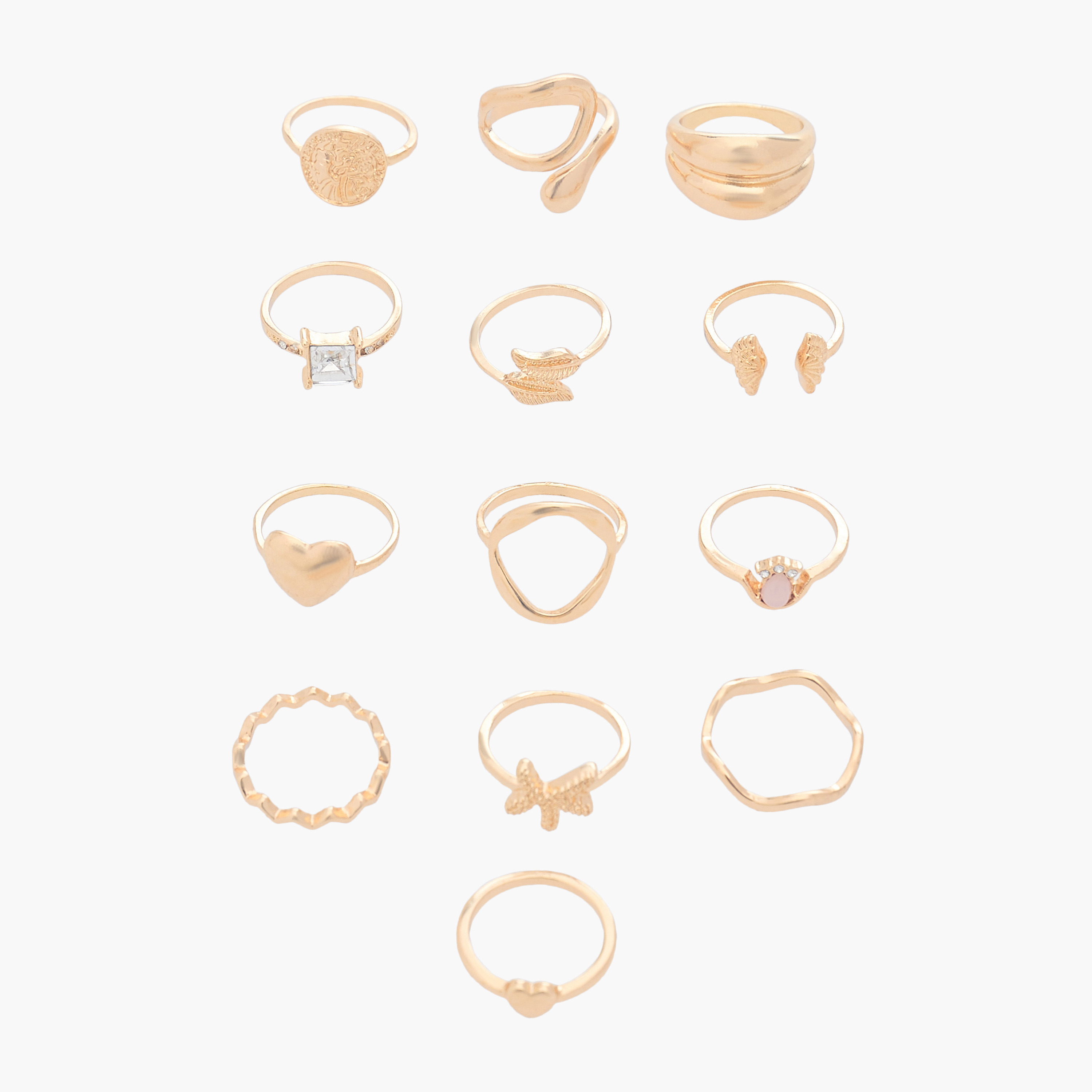 خواتم ميتاليك - طقم من 13 قطعة-women-watchesandjewellery-jewellery-rings-image-1