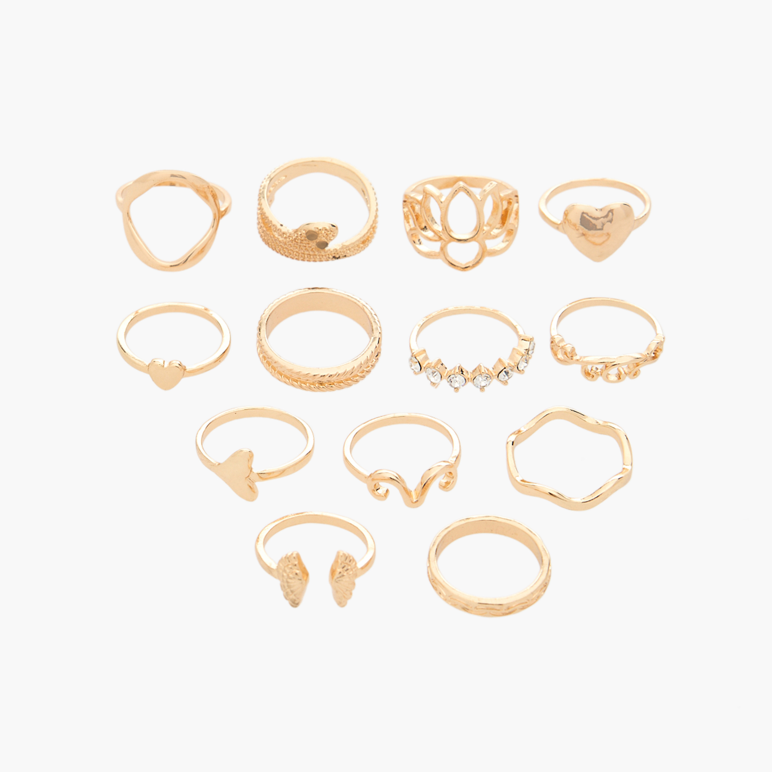 خواتم ميتاليك - طقم من 13 قطعة-women-watchesandjewellery-jewellery-rings-image-1
