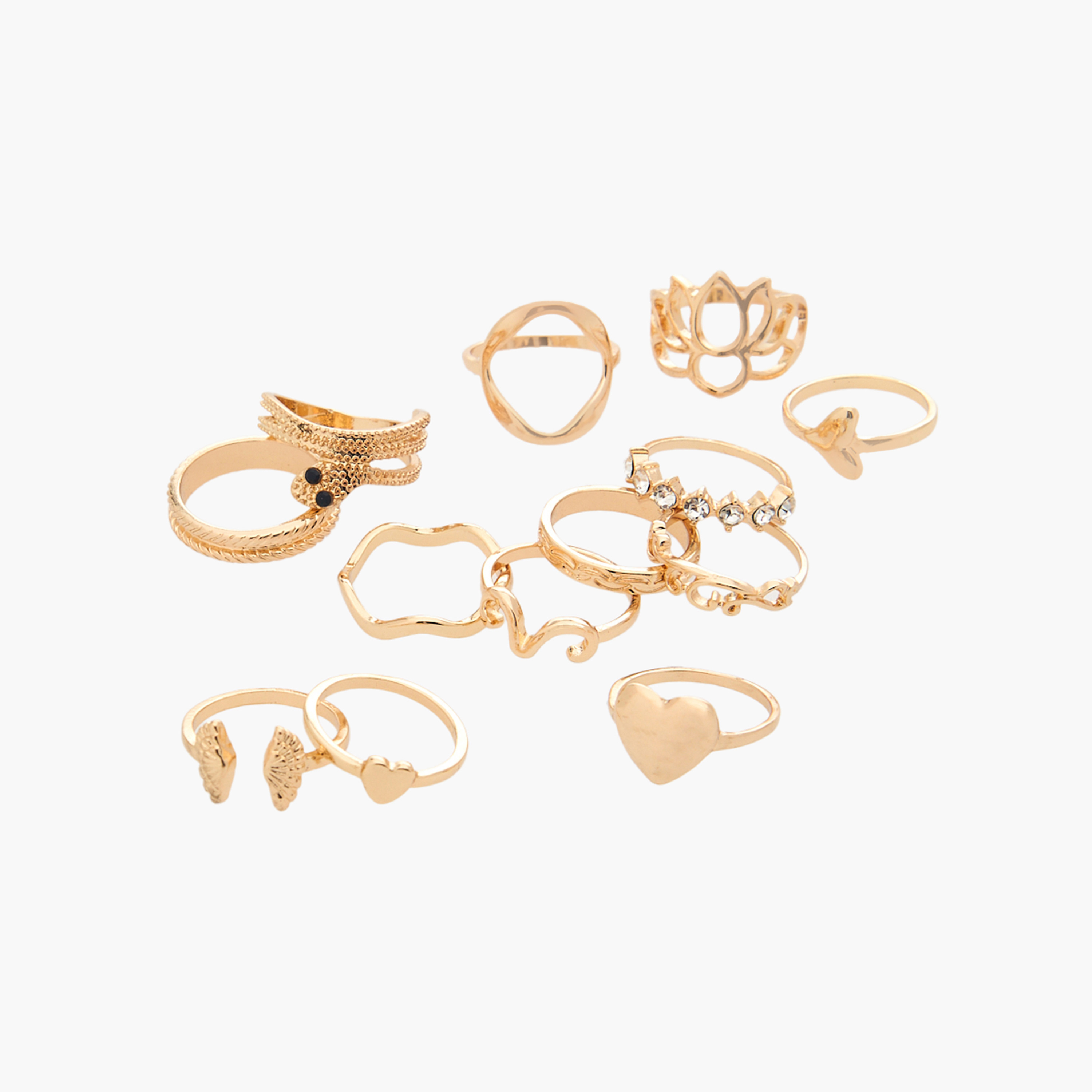 خواتم ميتاليك - طقم من 13 قطعة-women-watchesandjewellery-jewellery-rings-image-2