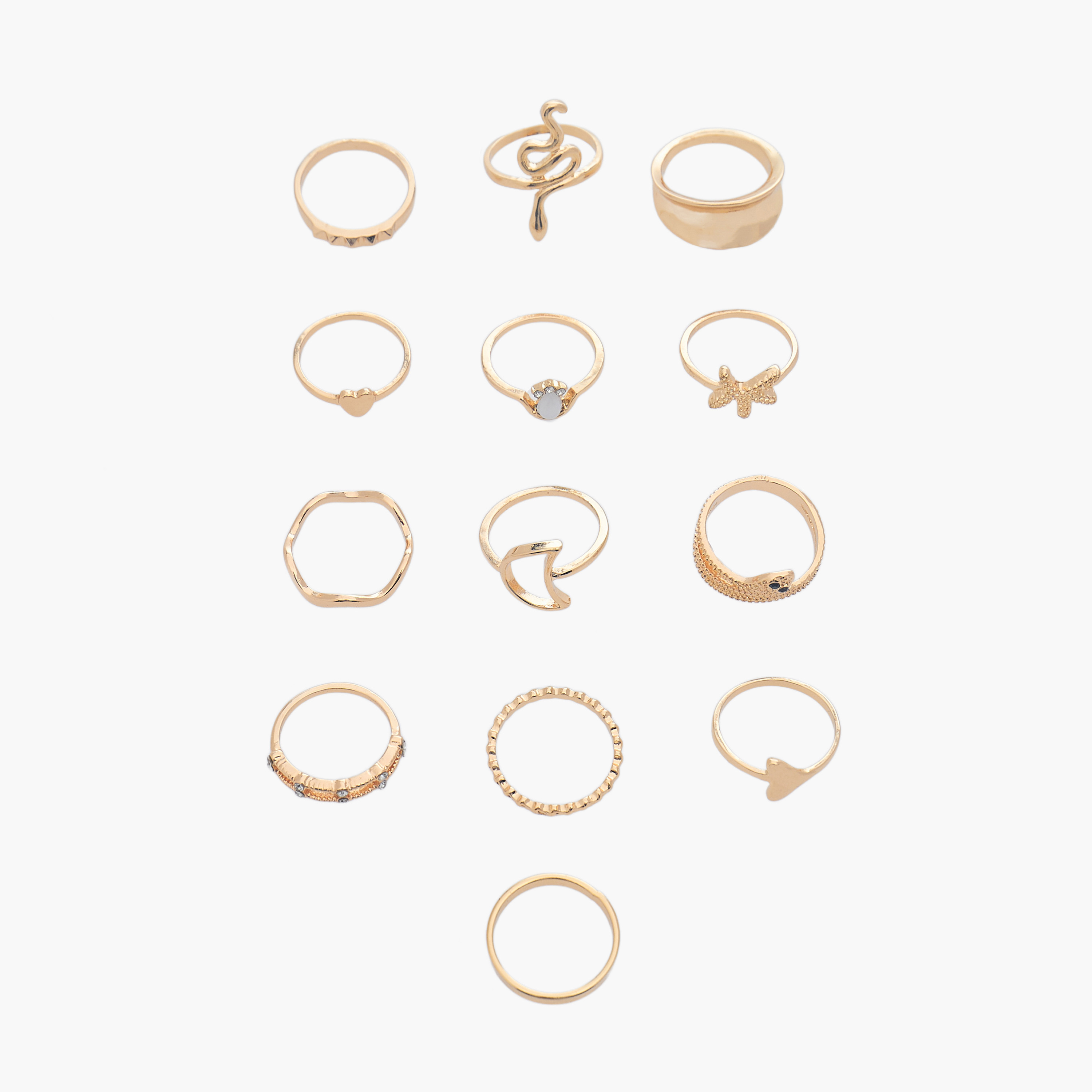 خواتم ميتاليك - طقم من 13 قطعة-women-watchesandjewellery-jewellery-rings-image-1