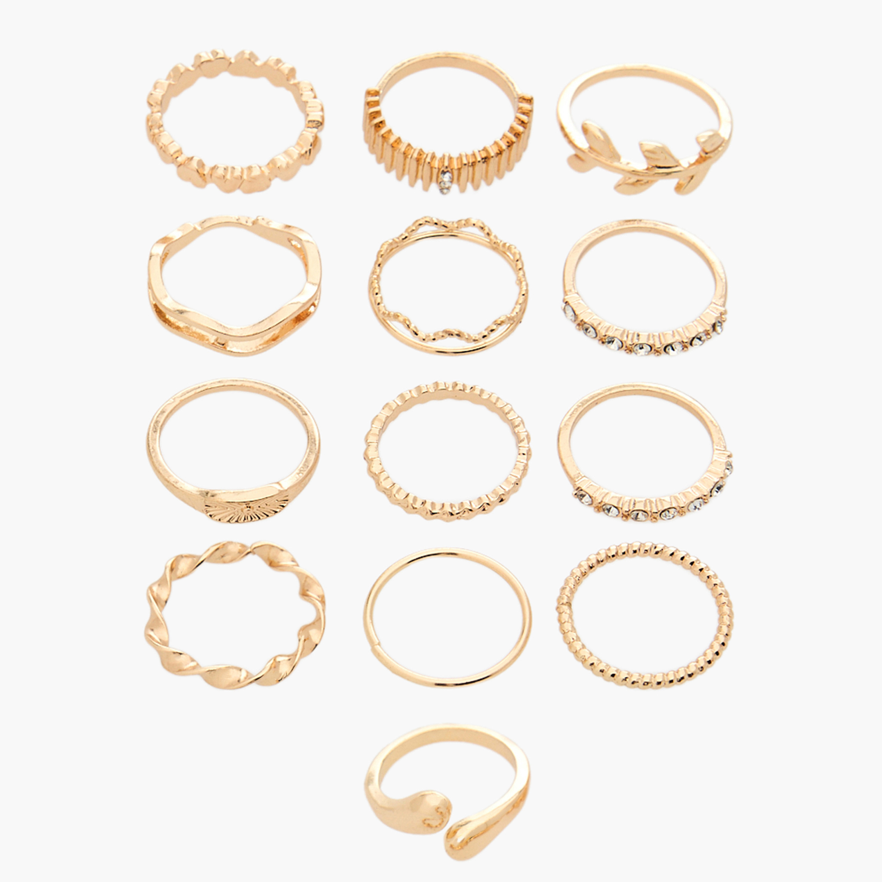 خواتم ميتالك - 13 قطعة-women-watchesandjewellery-jewellery-rings-image-1