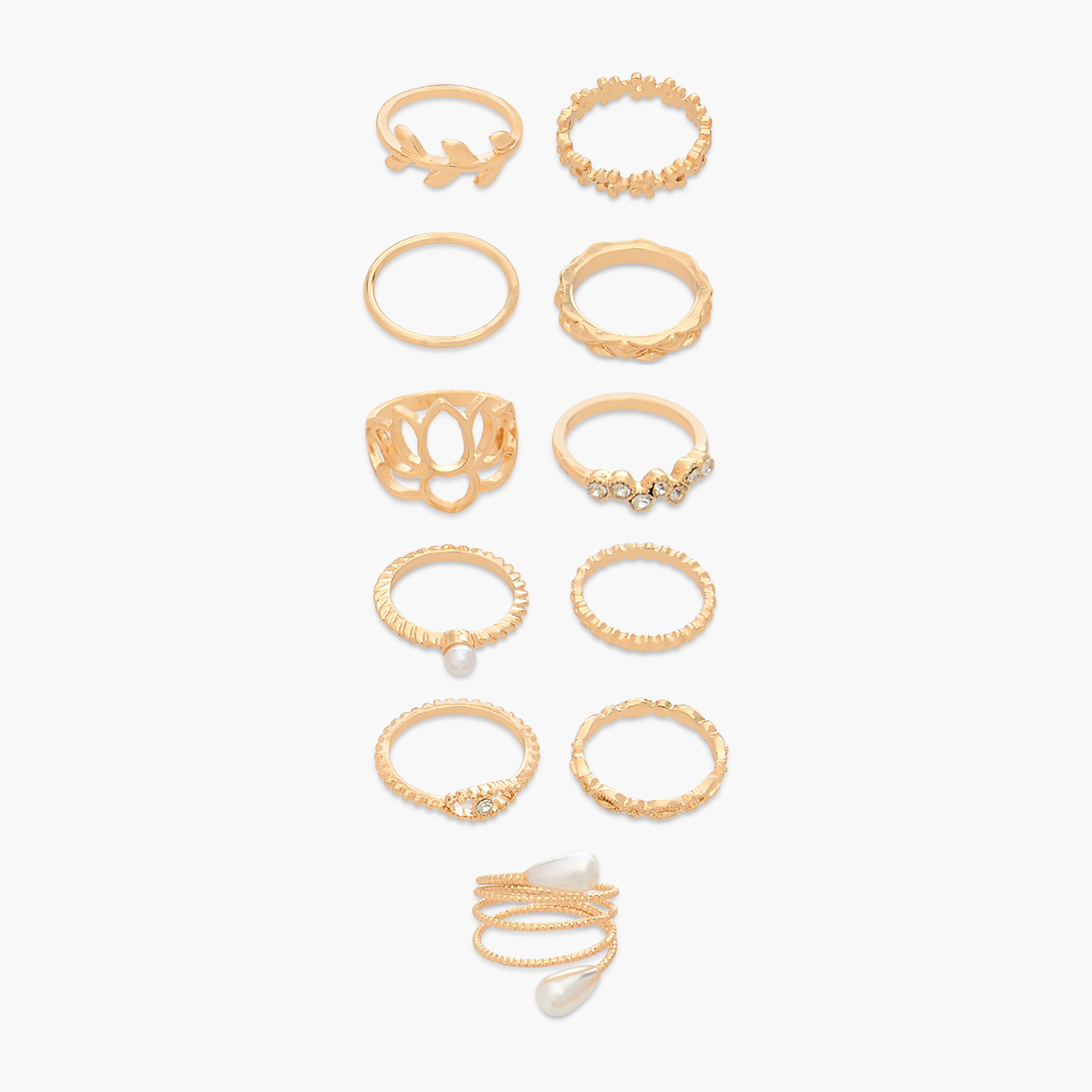 خواتم ميتالك - 11 قطعة-women-watchesandjewellery-jewellery-rings-image-1