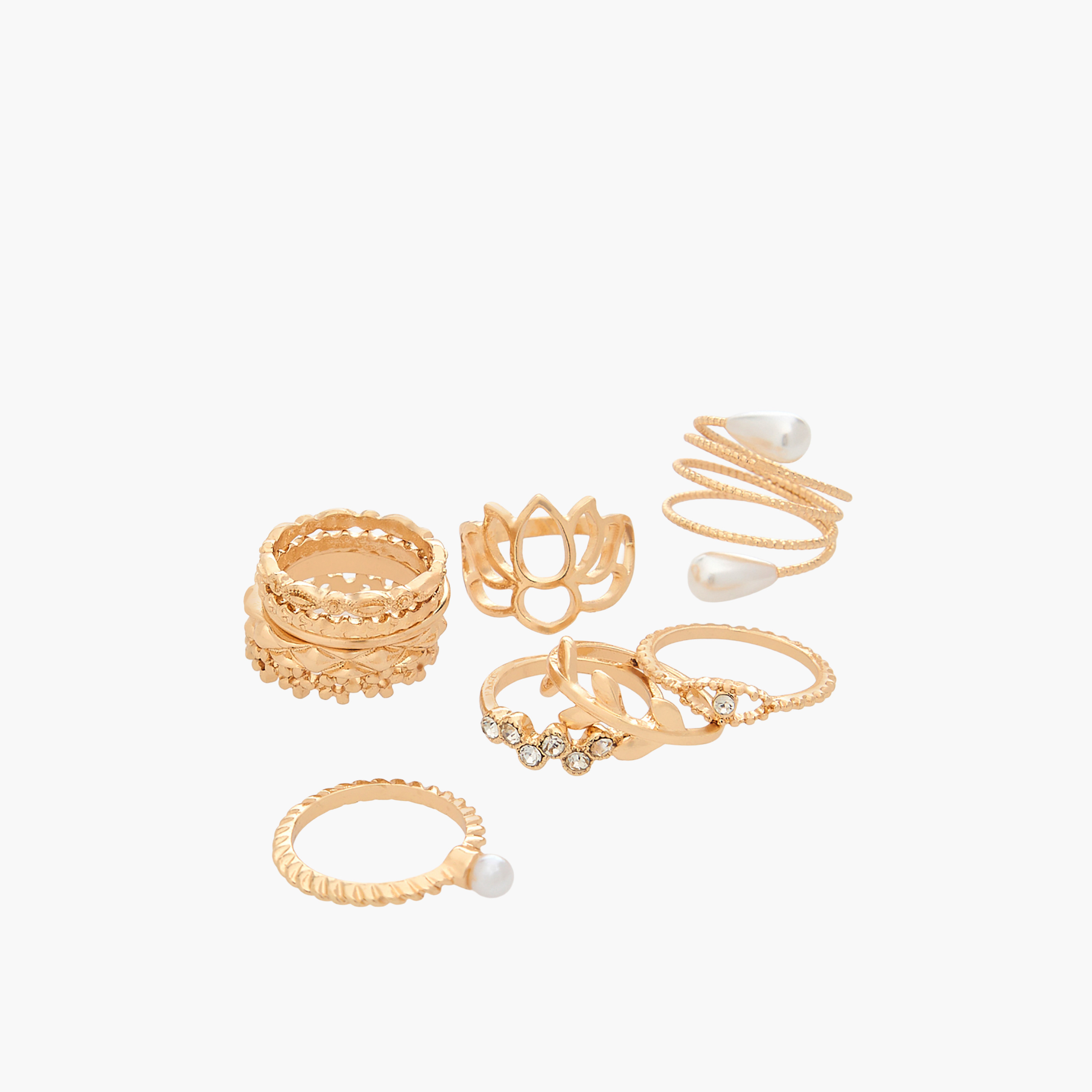 خواتم ميتالك - 11 قطعة-women-watchesandjewellery-jewellery-rings-image-2