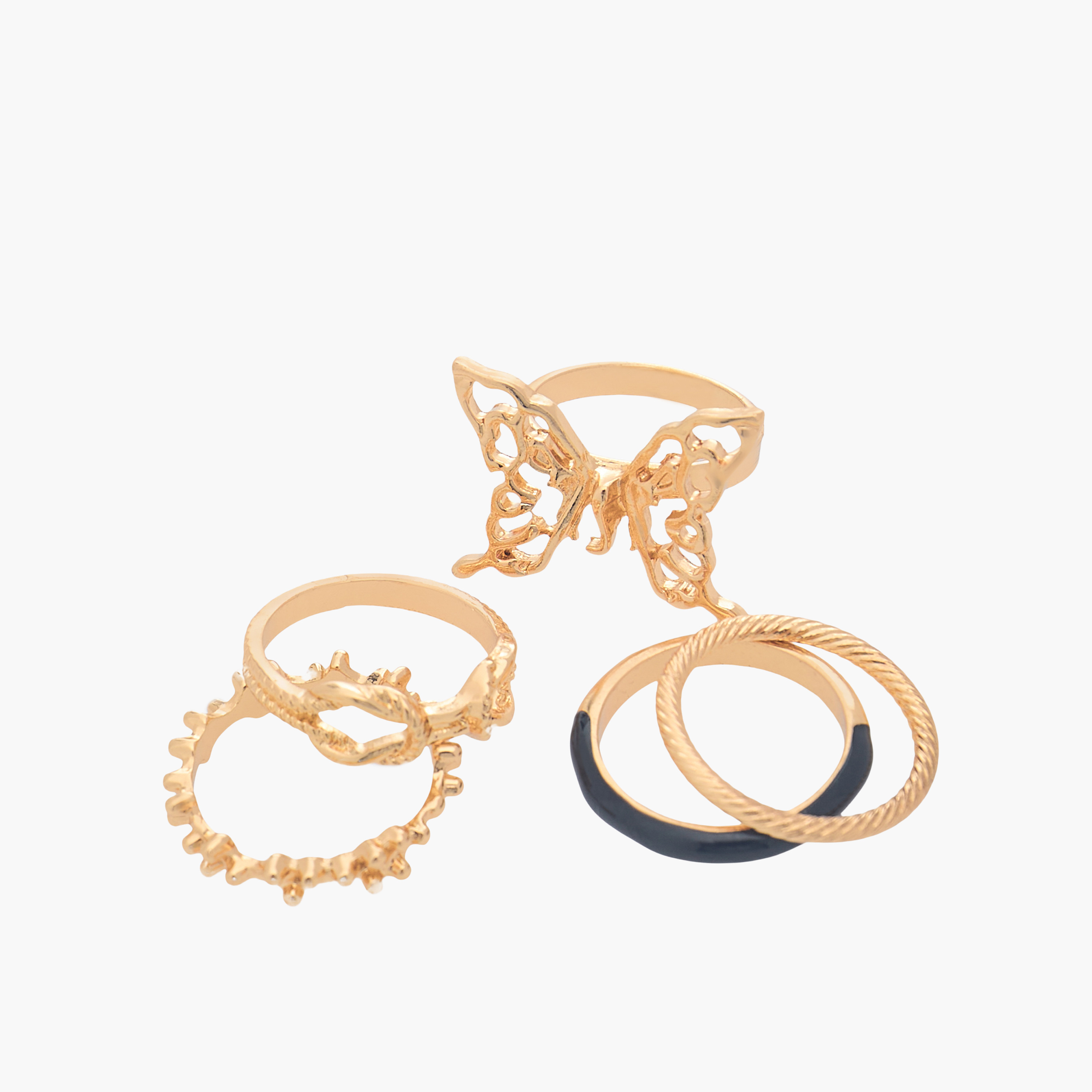 خواتم ميتالك - طقم من 10 قطع-women-watchesandjewellery-jewellery-rings-image-2