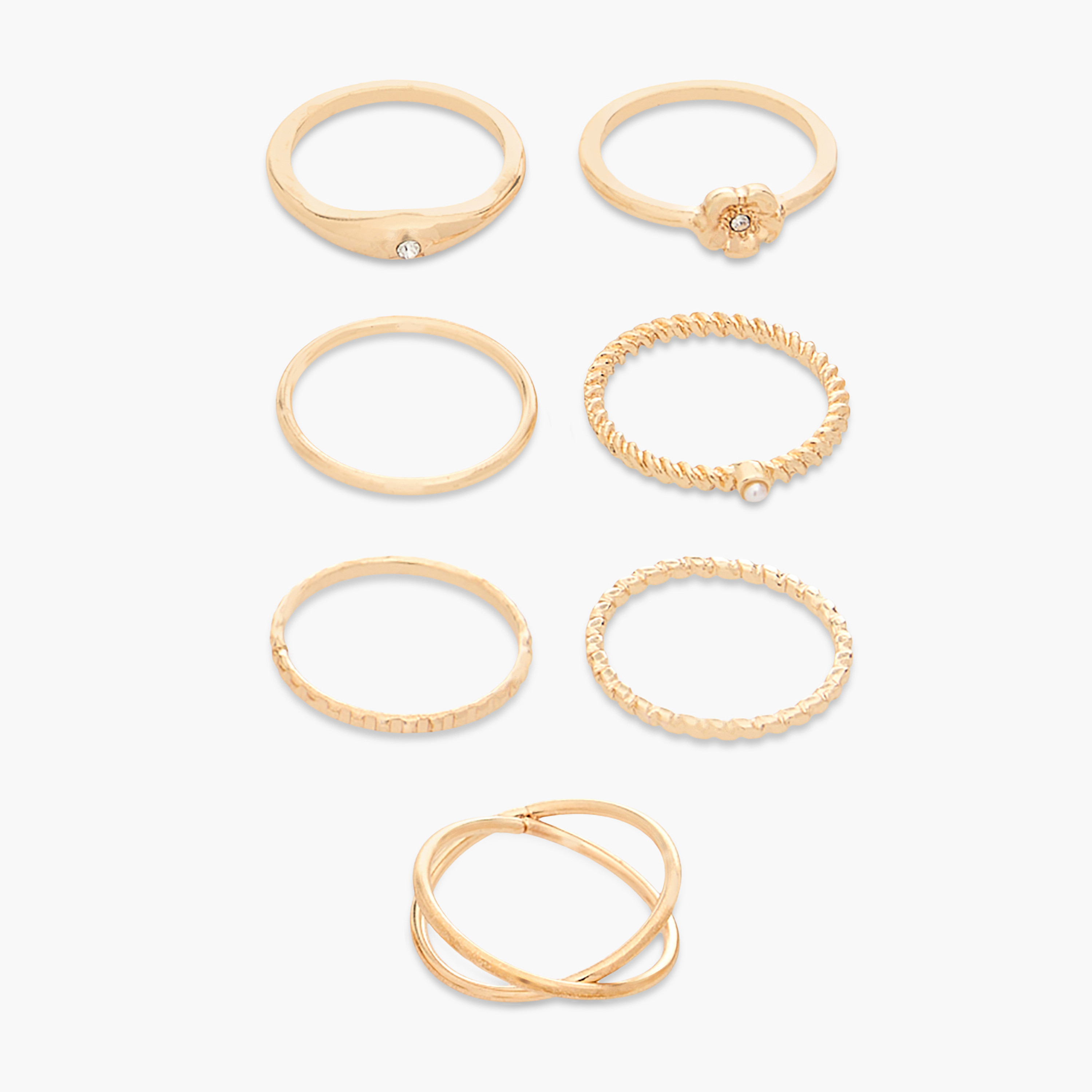 خواتم ميتالك - طقم من 7 قطع-women-watchesandjewellery-jewellery-rings-image-1