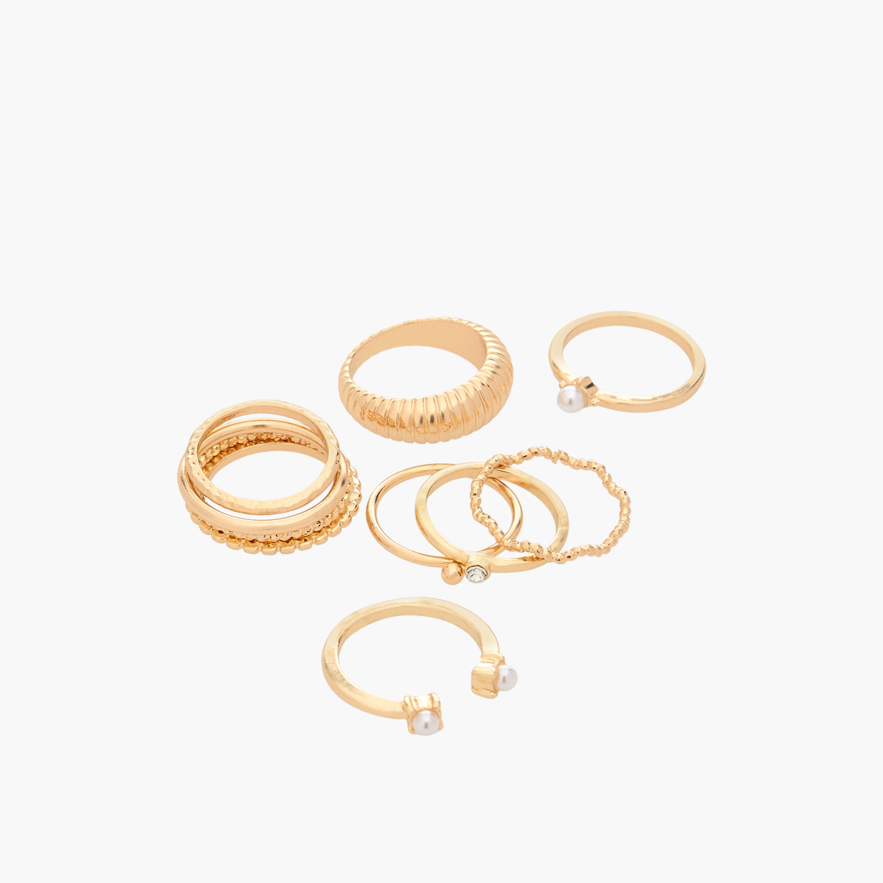 خواتم ميتالك - طقم من 10 قطع-women-watchesandjewellery-jewellery-rings-image-2