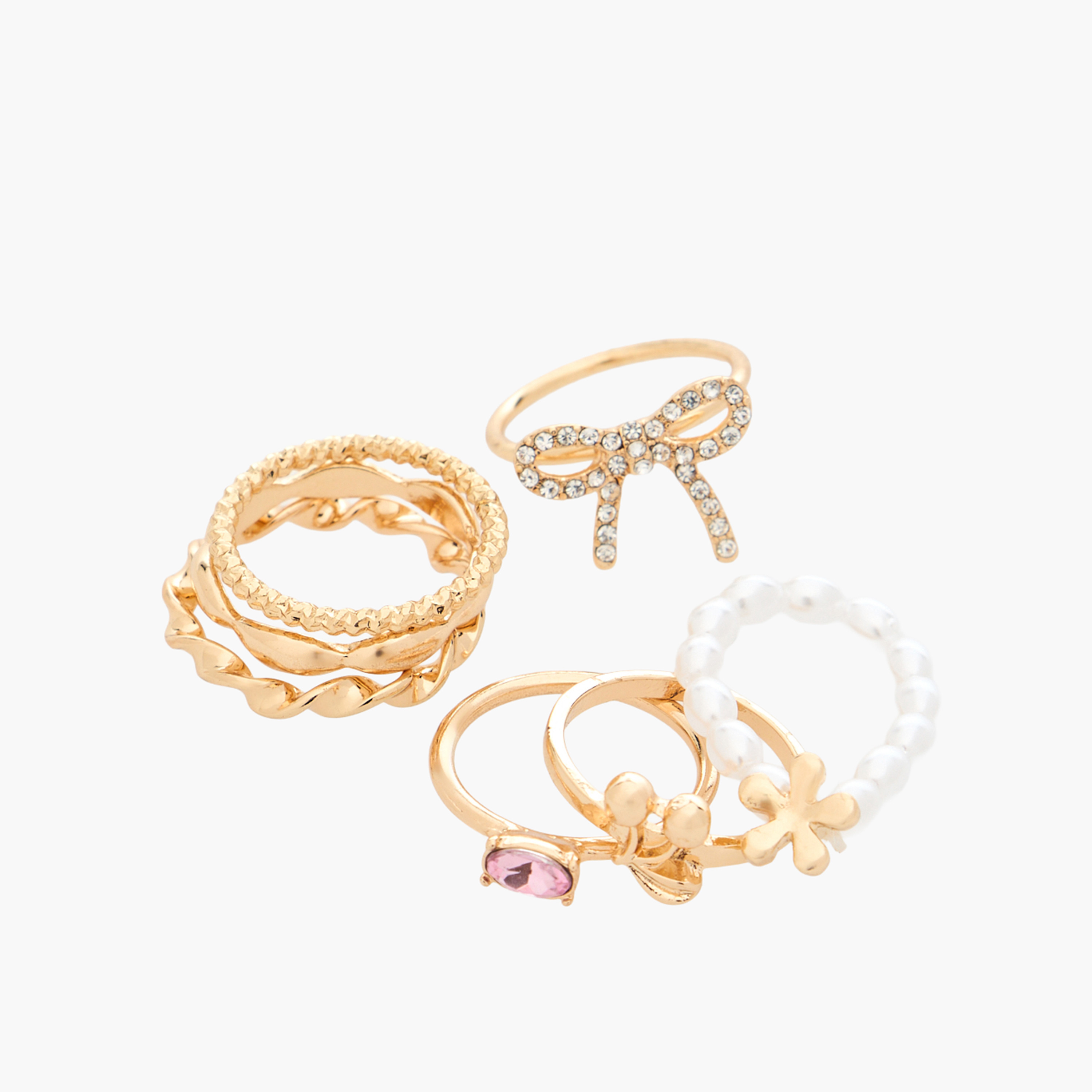 خواتم ميتالك - طقم من 7 قطع-women-watchesandjewellery-jewellery-rings-image-2