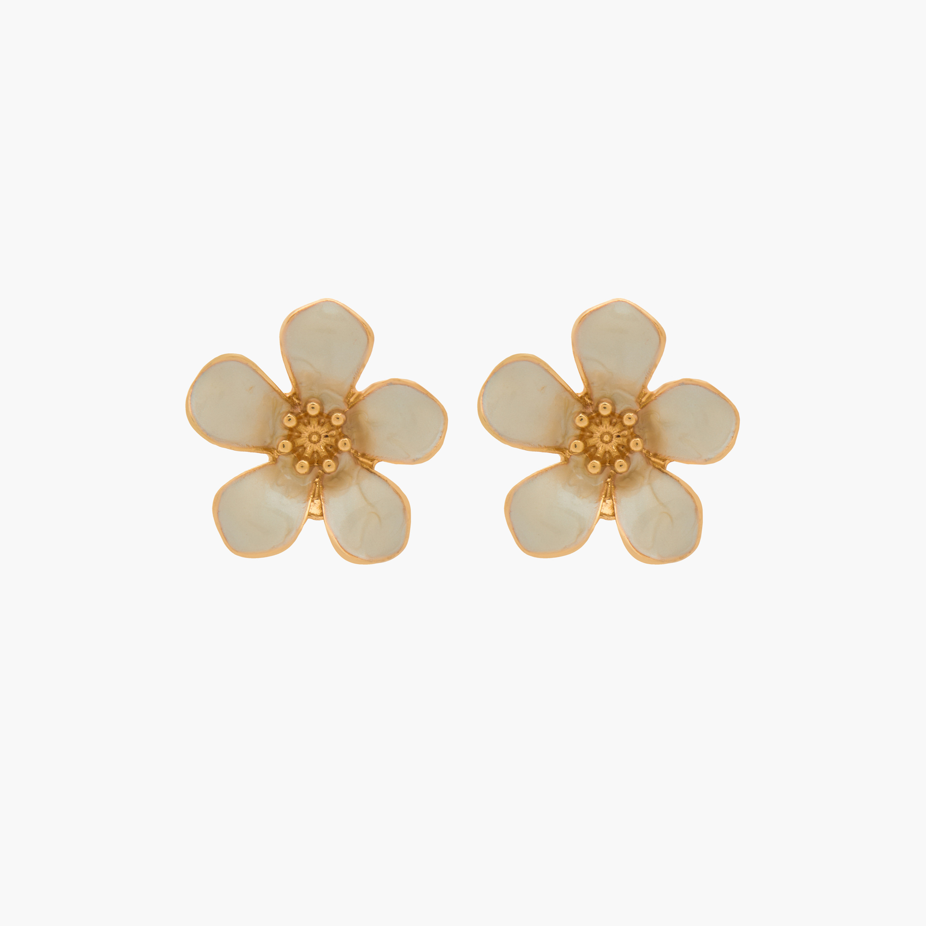 Gold Tone Floral Stud Earrings with Pushback Closure-women-watchesandjewellery-jewellery-earrings-image-1