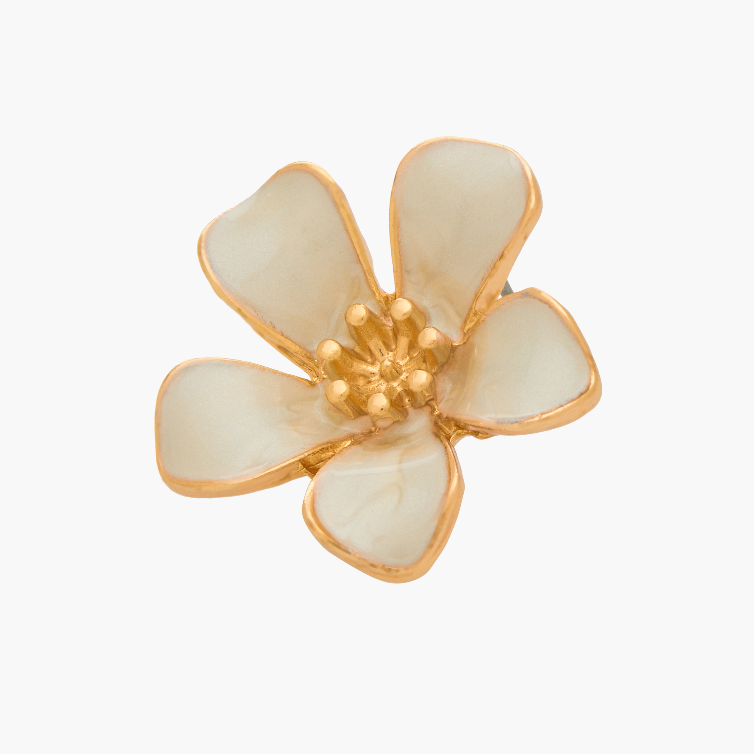 Gold Tone Floral Stud Earrings with Pushback Closure-women-watchesandjewellery-jewellery-earrings-image-3