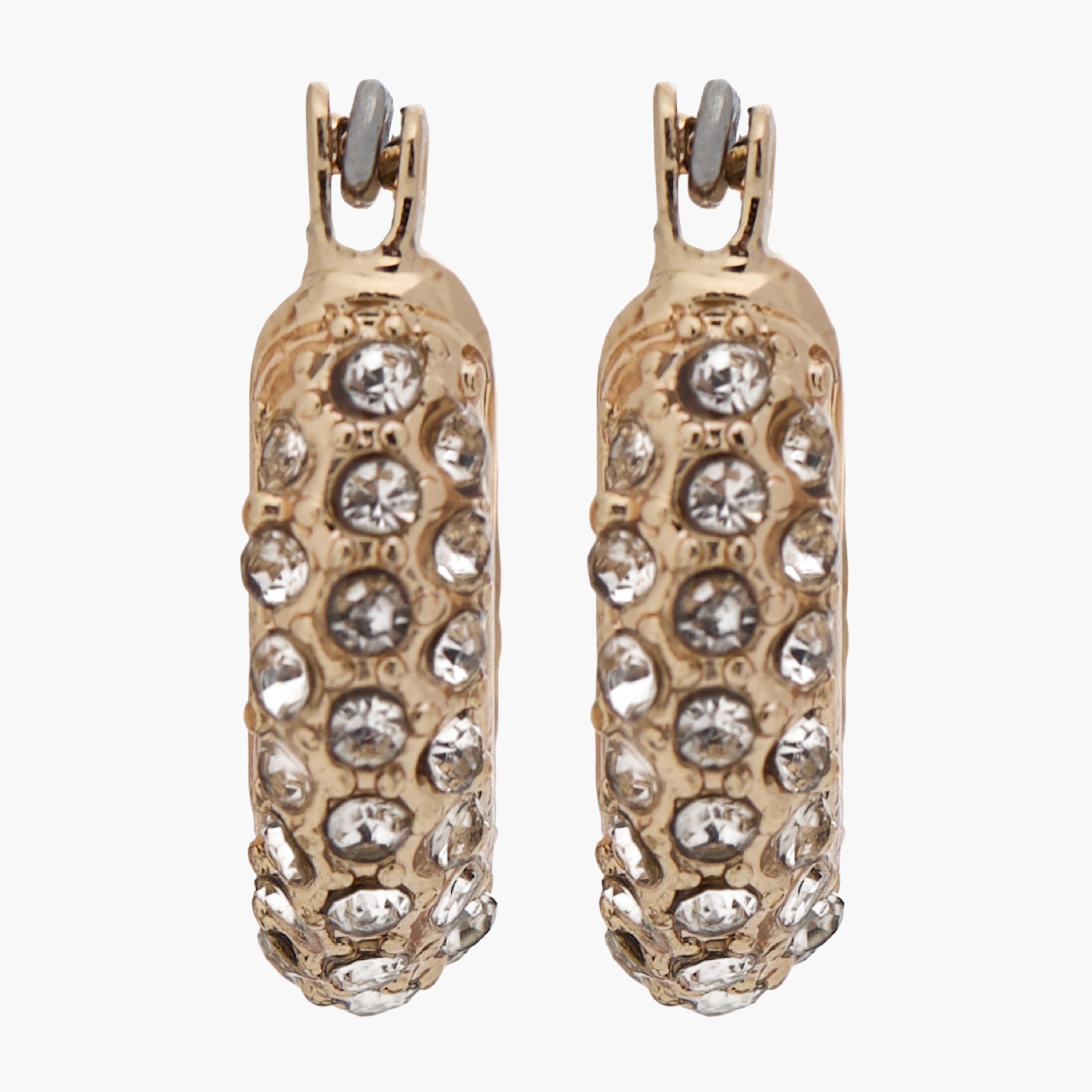 حلقان طوق بلون ذهبي مزينة وإغلاق مفصلي-women-watchesandjewellery-jewellery-earrings-image-1