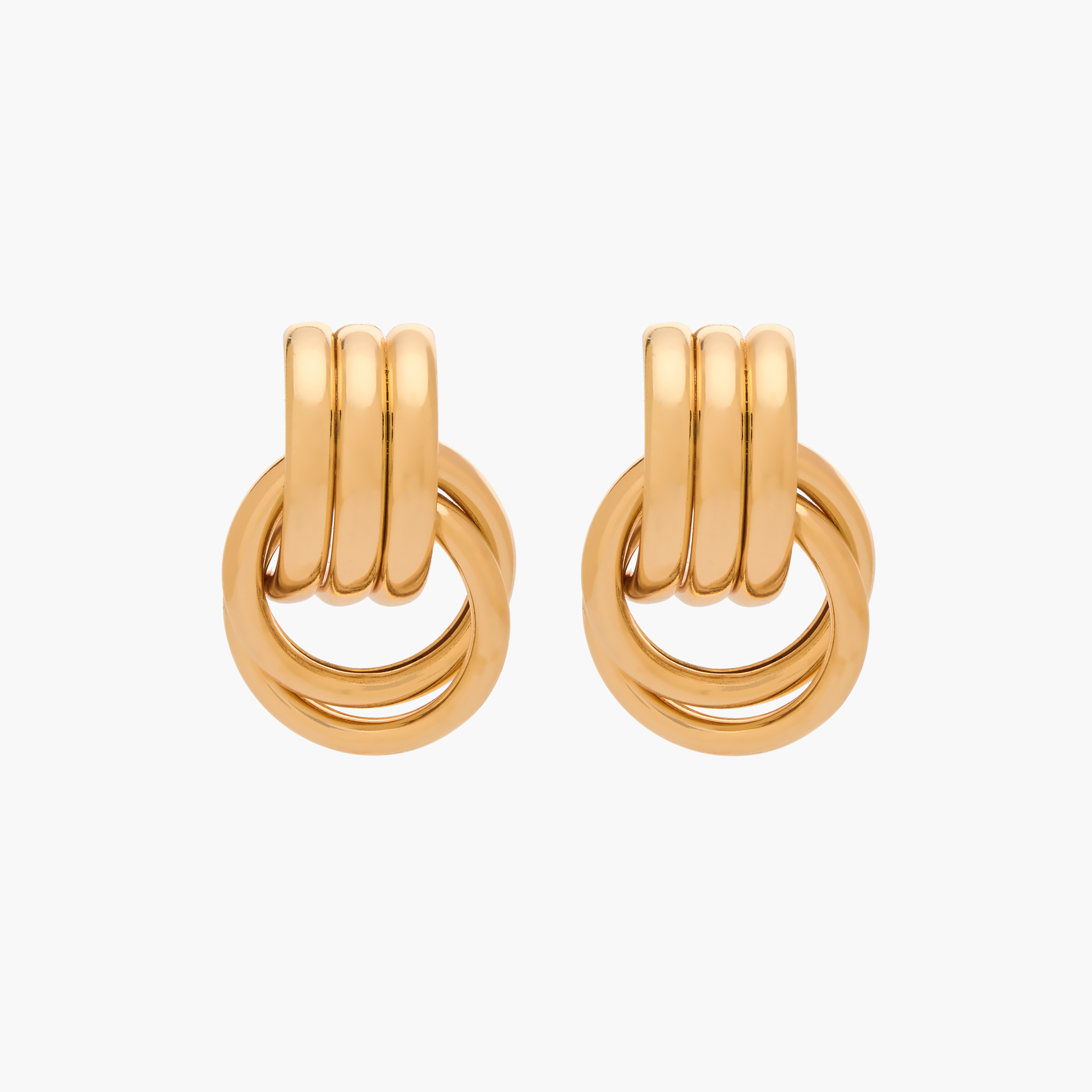 Gold Tone Hoop Earrings with Pushback Closure-women-watchesandjewellery-jewellery-earrings-image-1