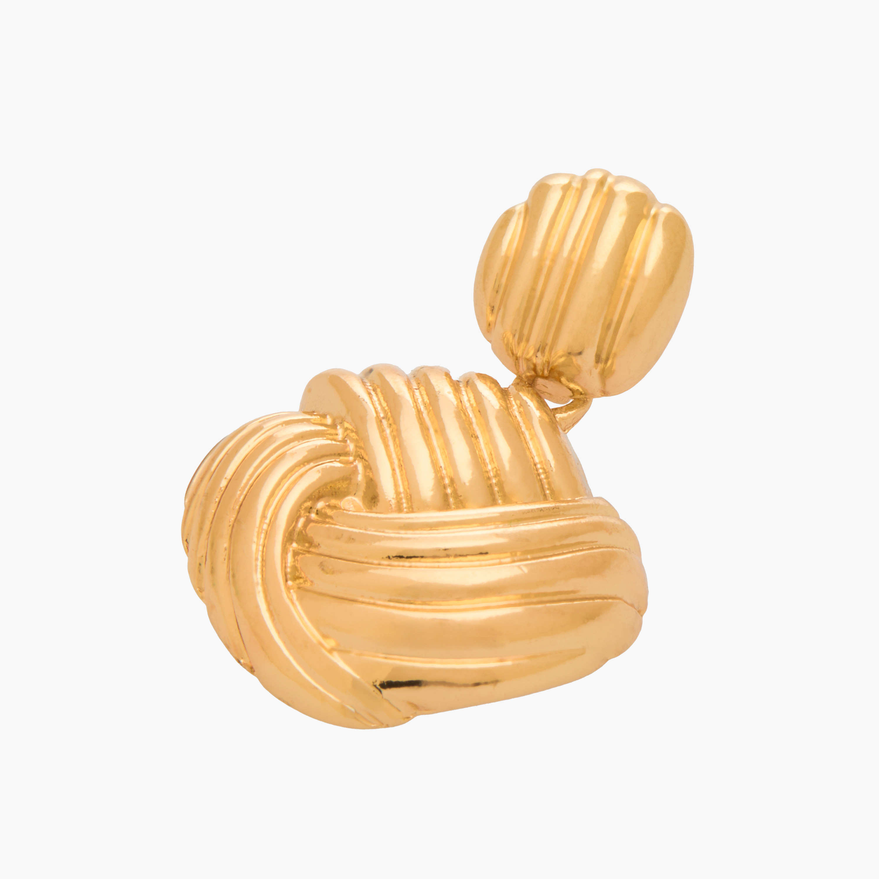 حلقان بلون ذهبي بتصميم عقدة متدلية ومكبس إغلاق خلفي-women-watchesandjewellery-jewellery-earrings-image-3