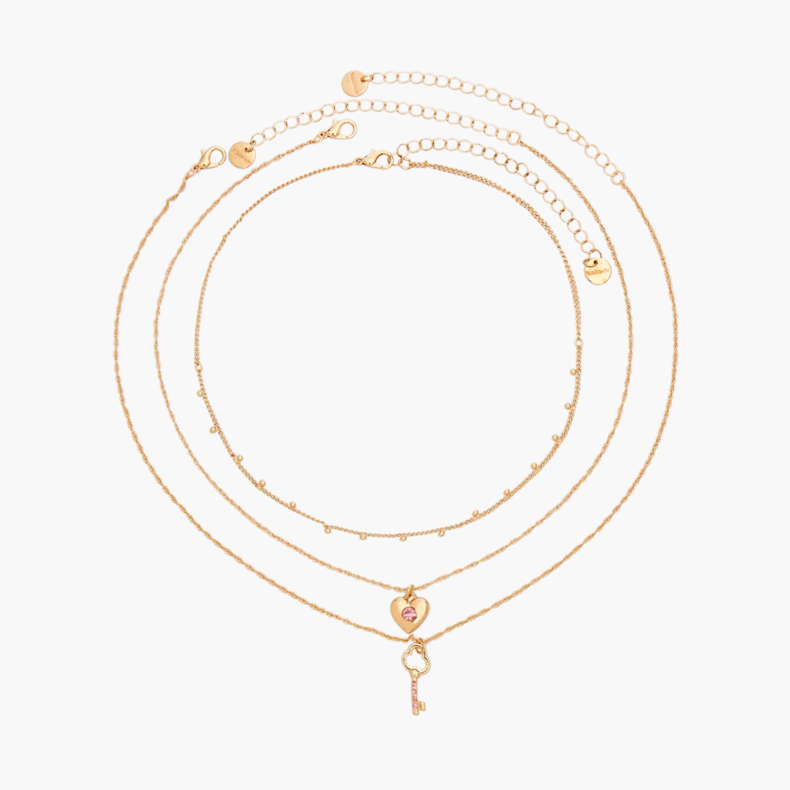 طقم عقود بدلايات مزينة - 3 قطع-women-watchesandjewellery-jewellery-necklacesandpendants-image-1