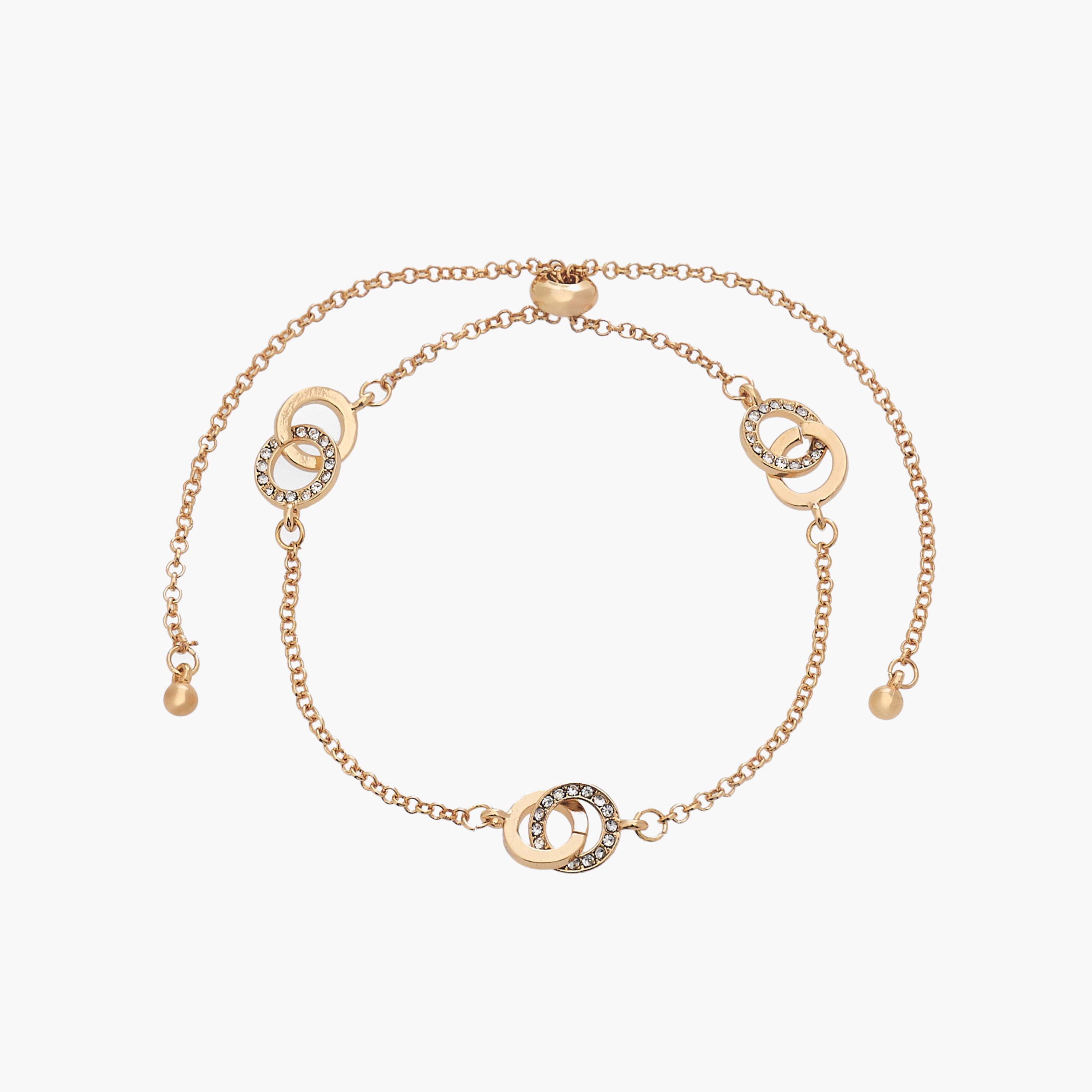 Gold Tone Stone Embellished Anklet-women-watchesandjewellery-jewellery-anklets-image-2