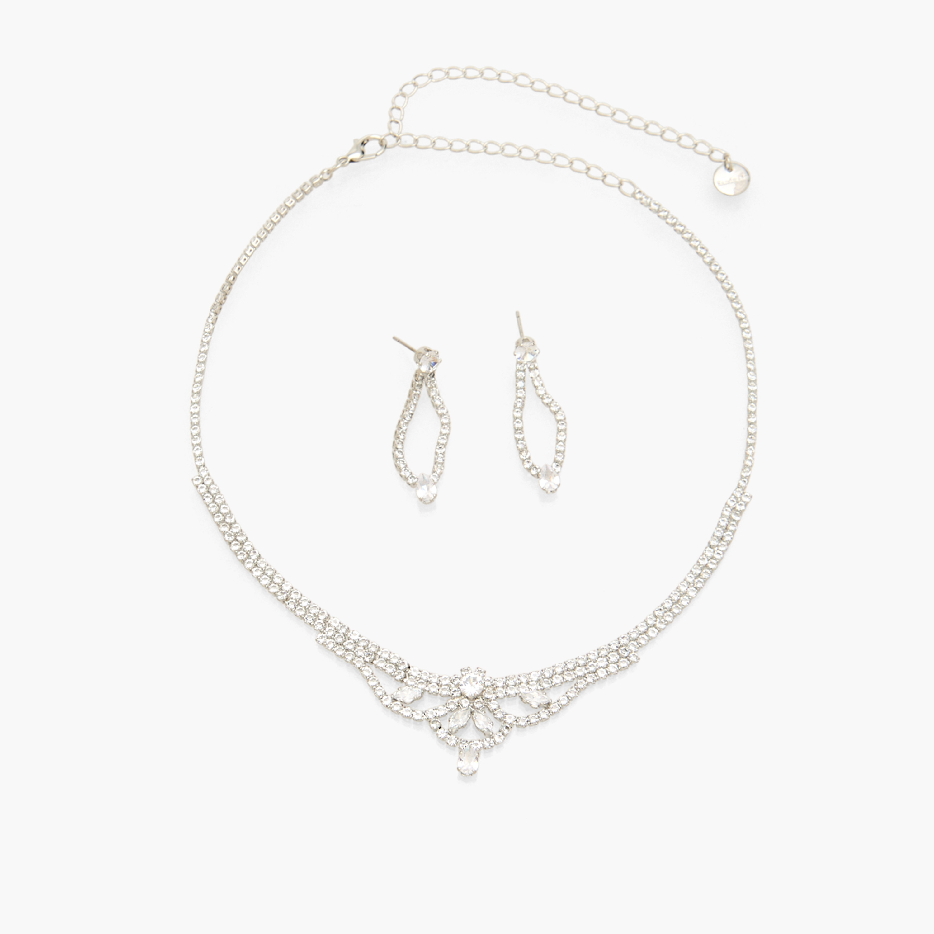 Set of 2 - Stone Embellished Necklace and Earrings-girls-accessories-keyringsandbagcharms-image-1