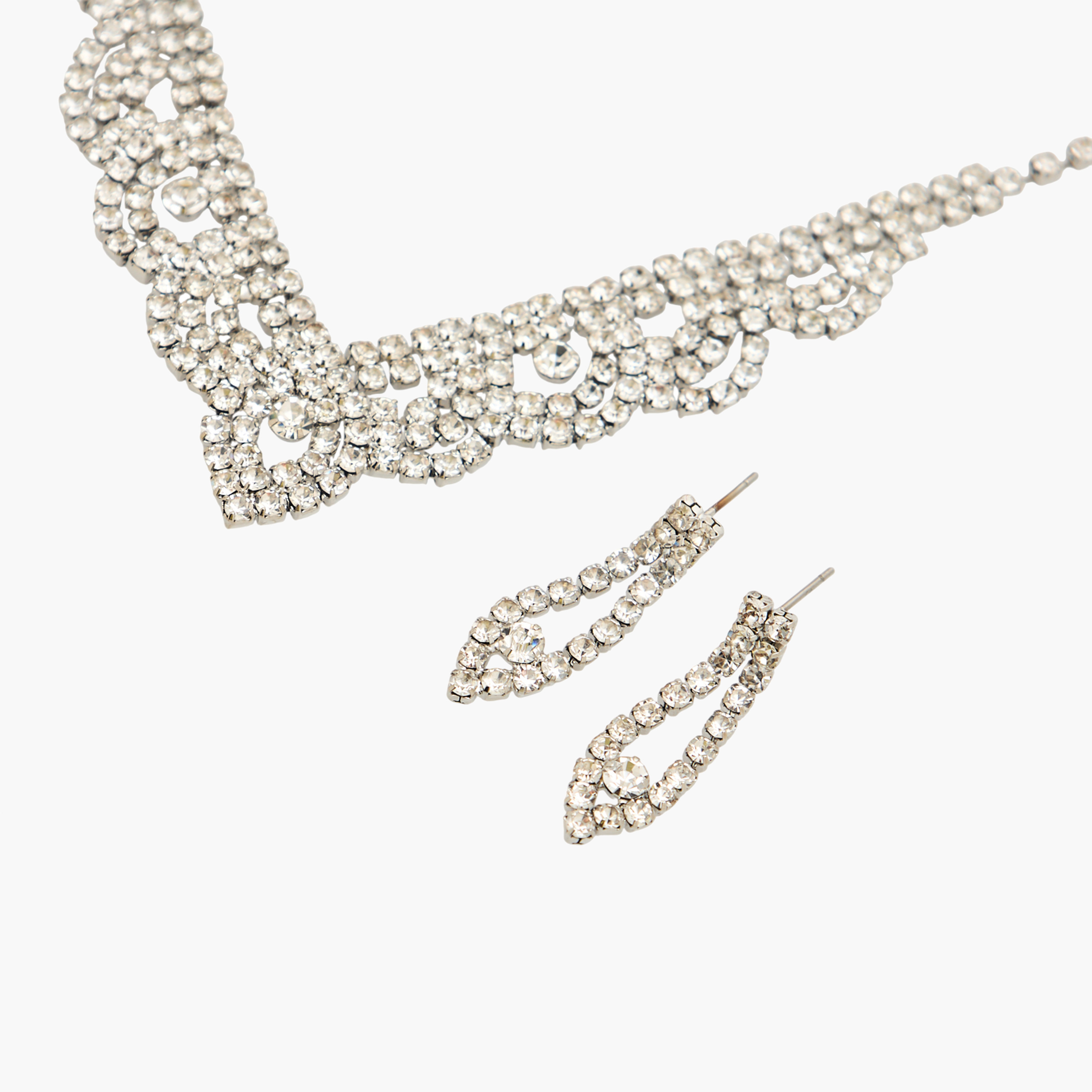 Set of 2 - Stone Embellished Necklace and Earrings-girls-accessories-jewellery-image-3