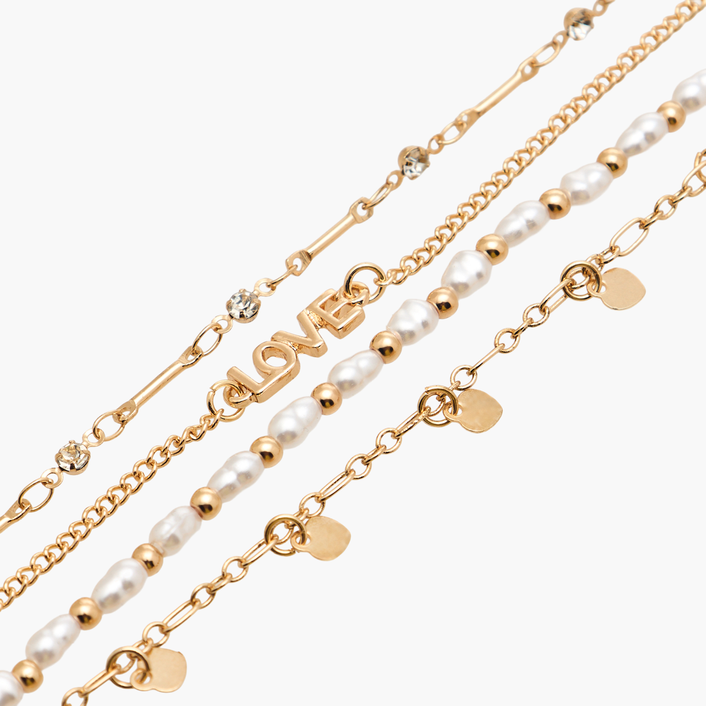Pack of 4 Gold Tone Embellished Anklet-women-watchesandjewellery-jewellery-anklets-image-11
