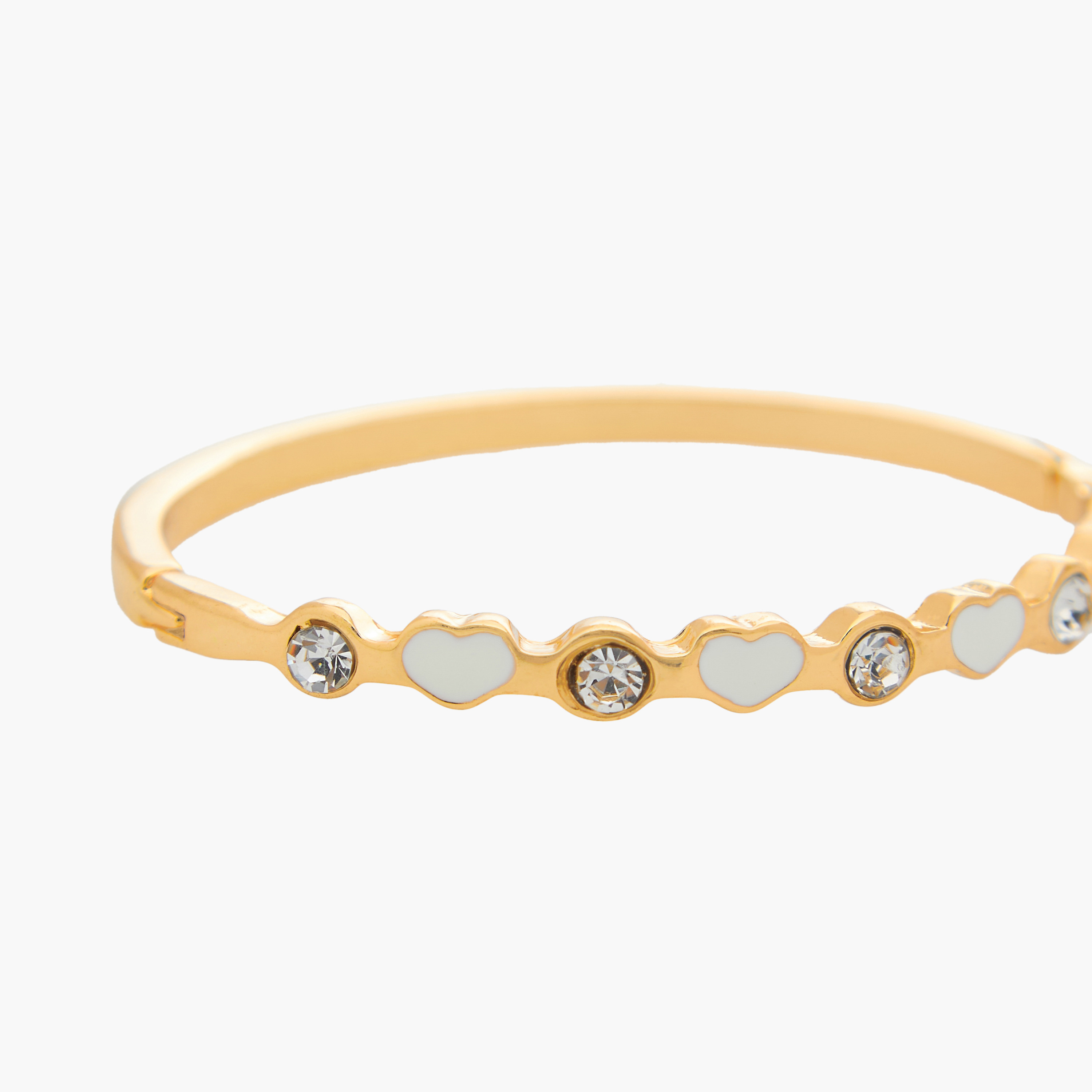 Gold Tone Heart Embellished Bracelet-women-watchesandjewellery-jewellery-banglesandbracelets-image-3