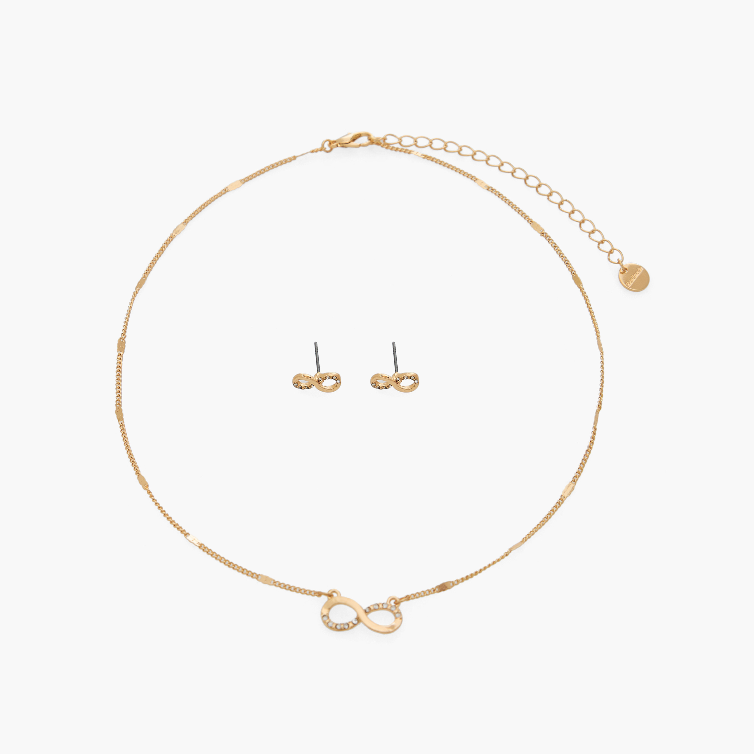 Set of 2 - Cubic Zirconia Embellished Necklace and Earrings-girls-accessories-jewellery-image-1