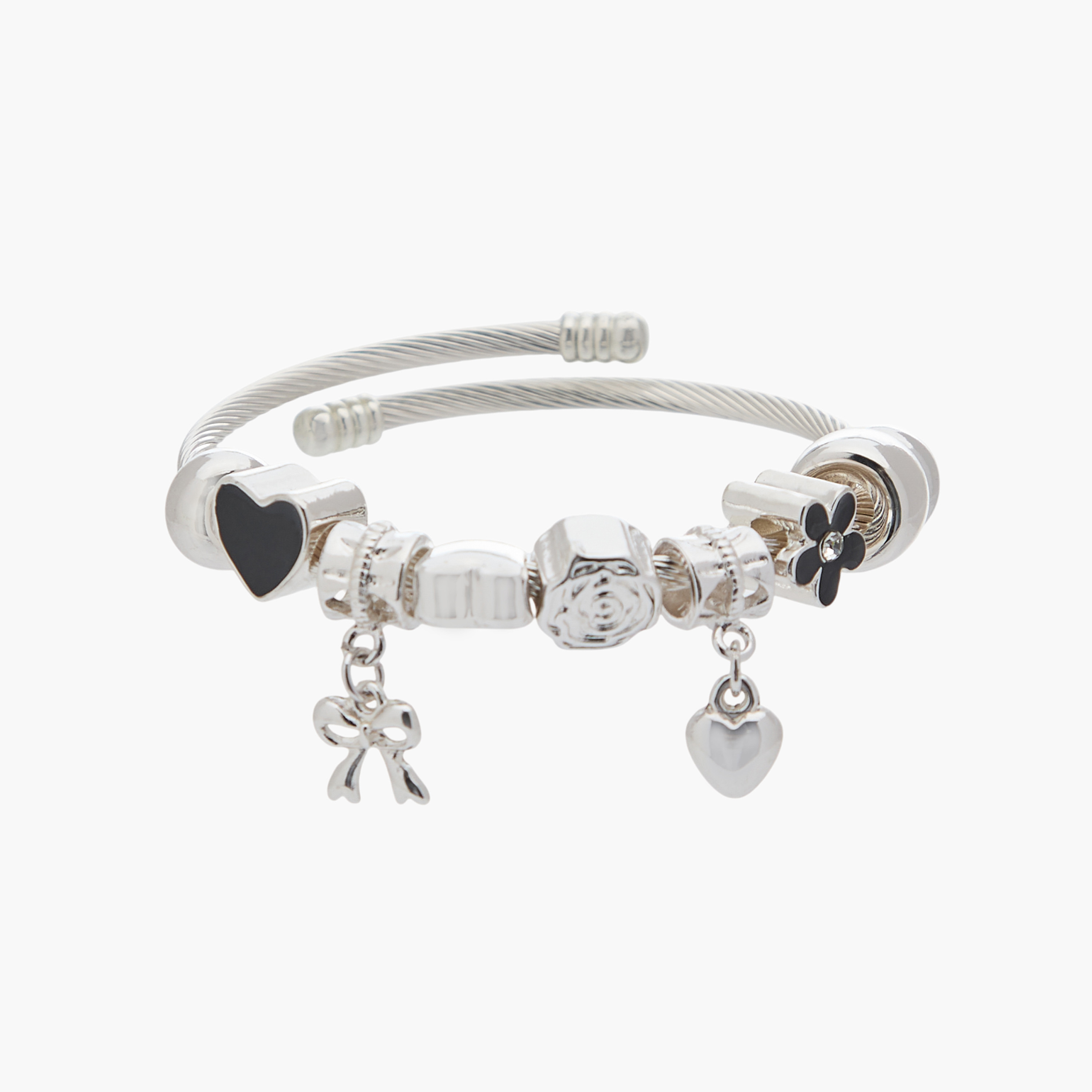 Silver Tone Charm Accent Bracelet-women-watchesandjewellery-jewellery-banglesandbracelets-image-1