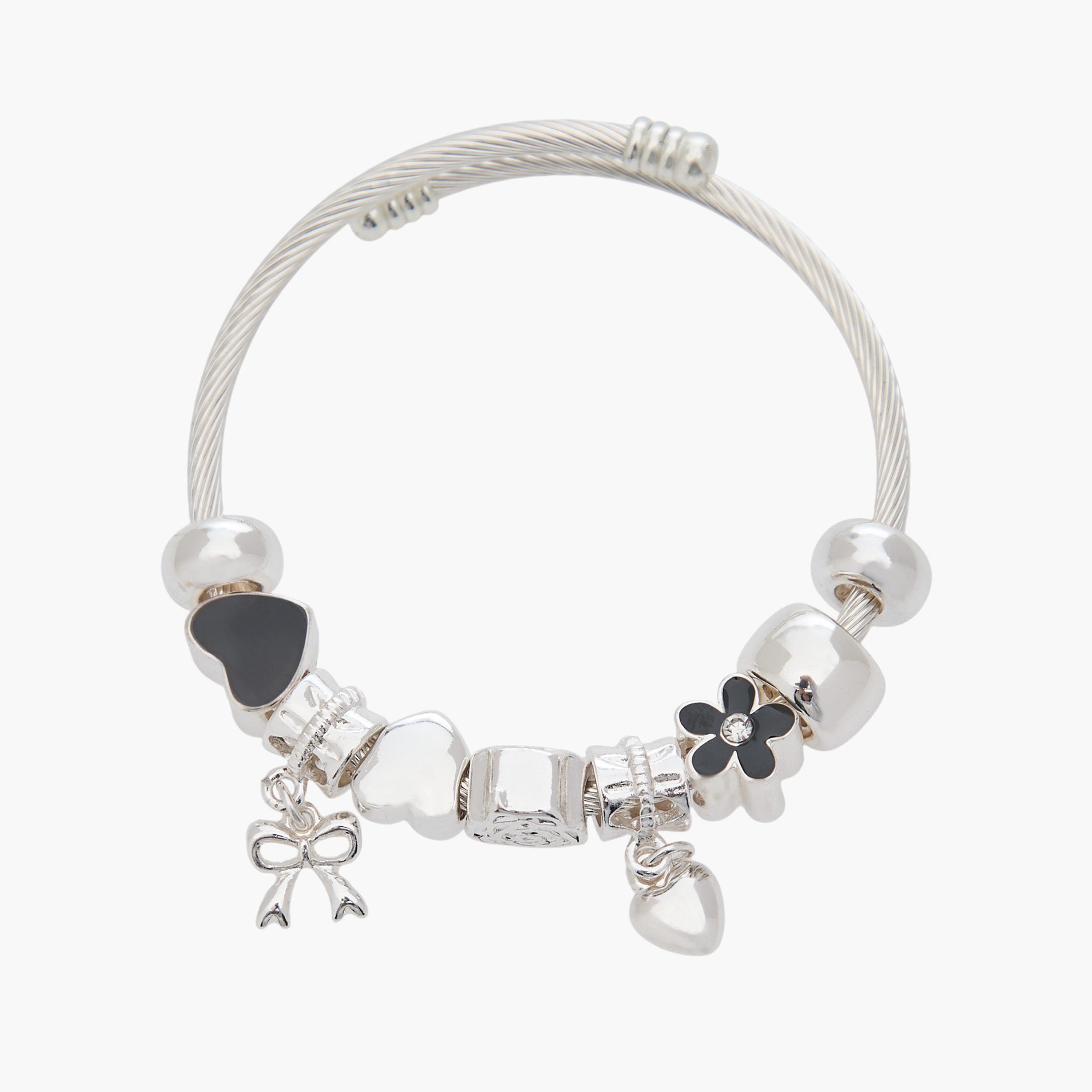 Silver Tone Charm Accent Bracelet-women-watchesandjewellery-jewellery-banglesandbracelets-image-2