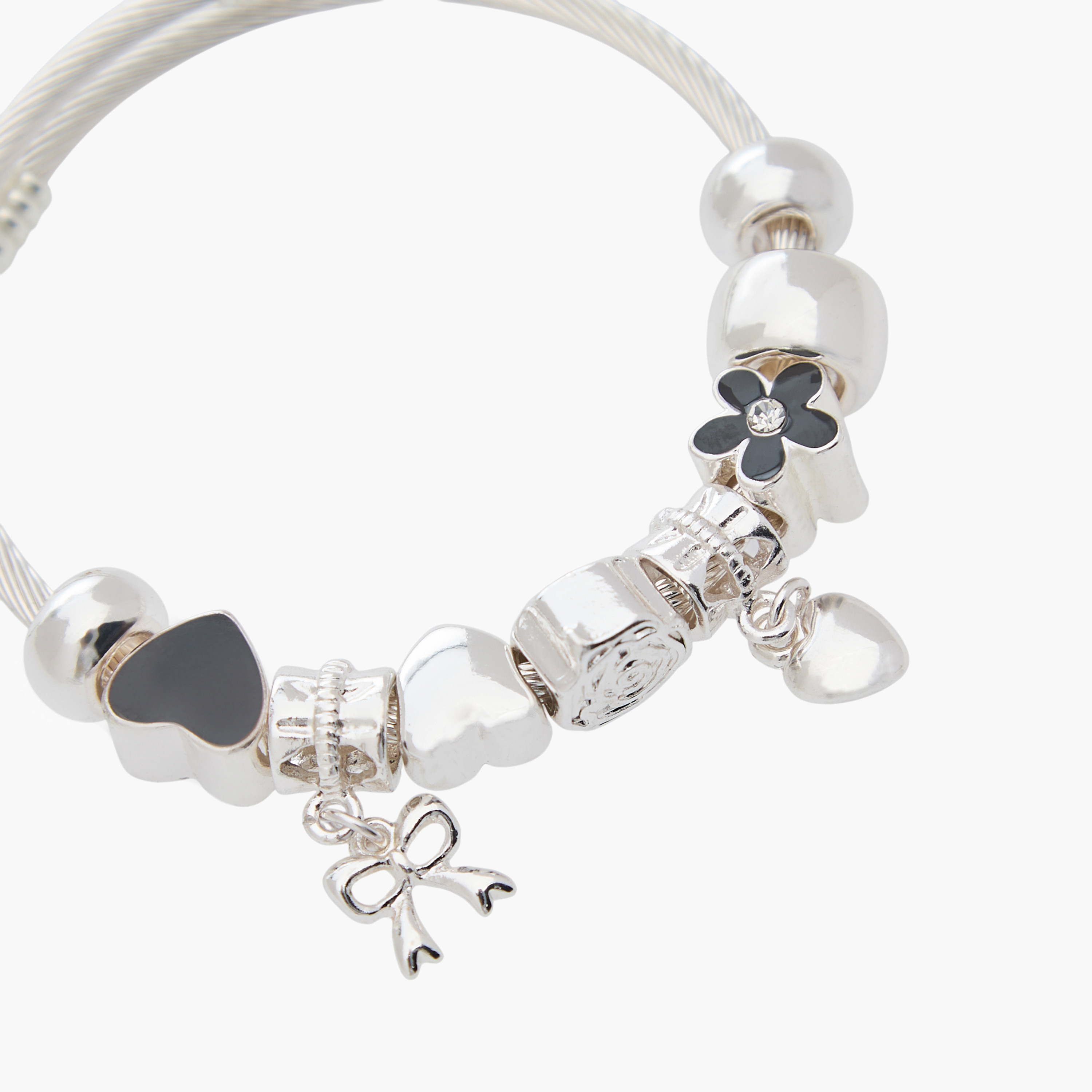 Silver Tone Charm Accent Bracelet-women-watchesandjewellery-jewellery-banglesandbracelets-image-3
