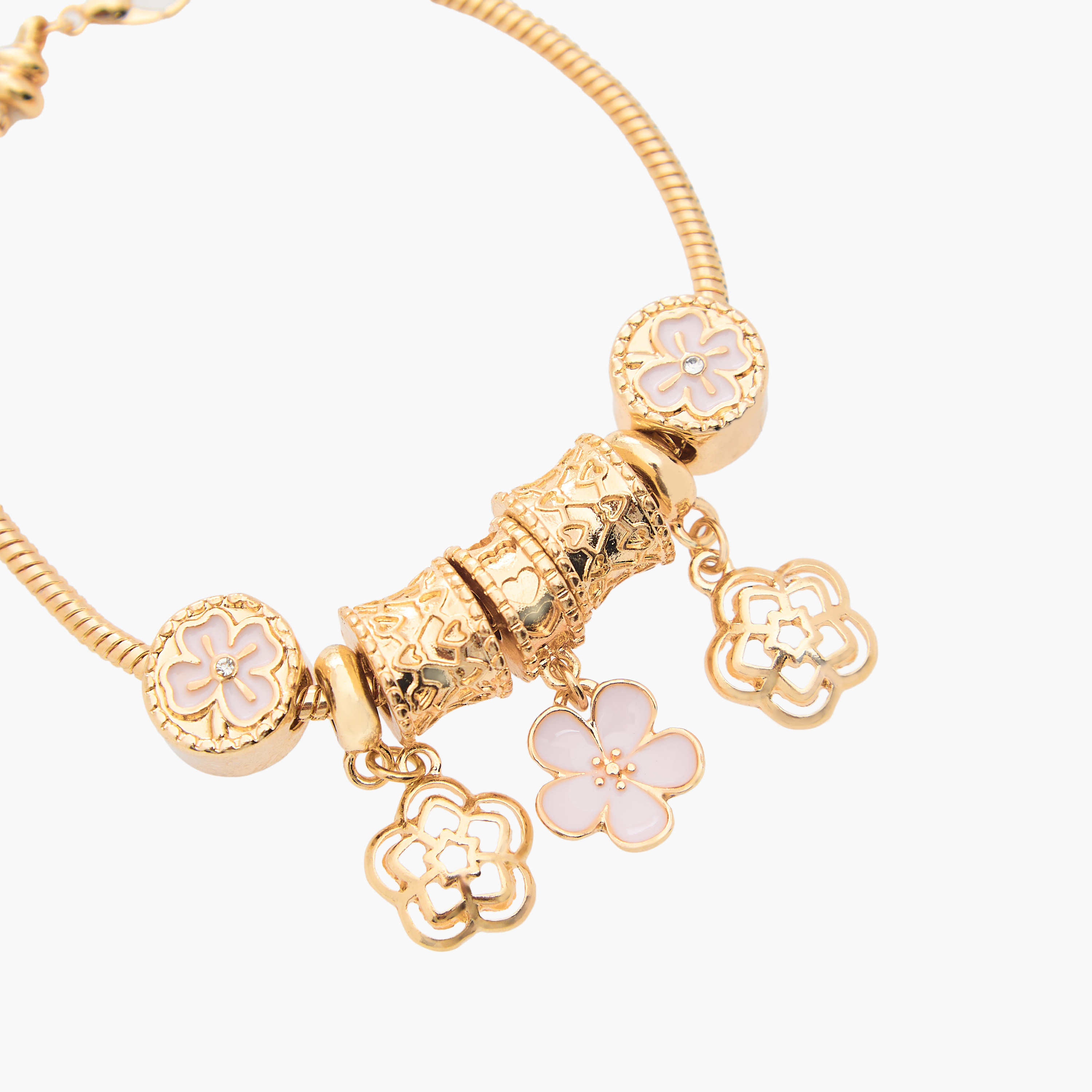 سوار ذهبي اللون بدلايات زهرية-women-watchesandjewellery-jewellery-banglesandbracelets-image-3